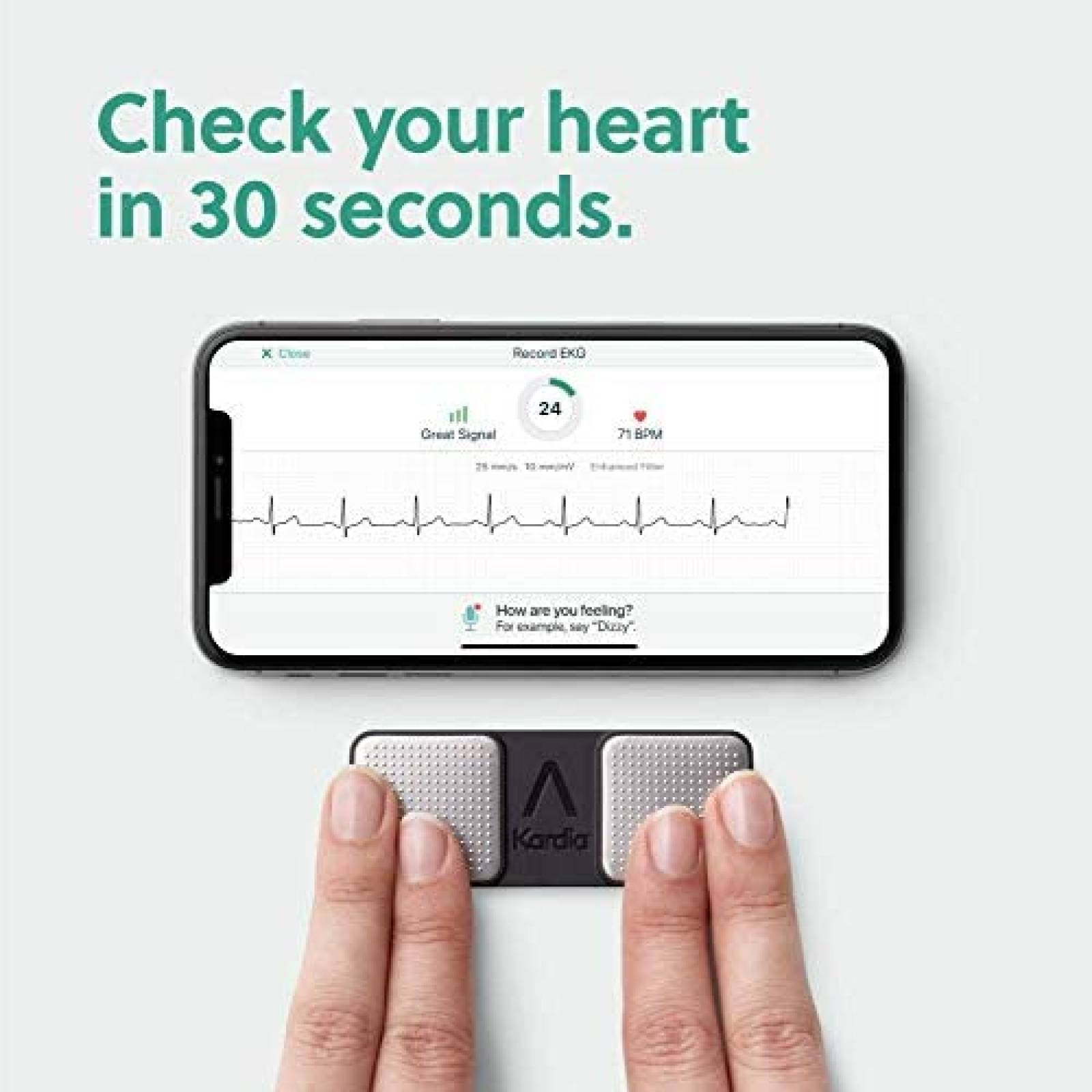 Monitor de Frecuencia Cardíaca AliveCor Uso Fácil -Negro