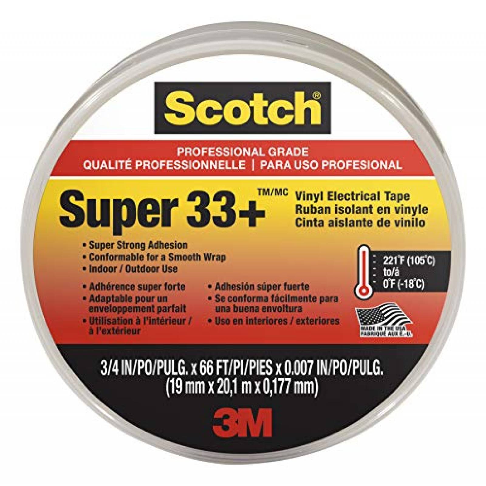Cinta Eléctrica 3M Safety Super 33+ Vinyl UV Corrosión