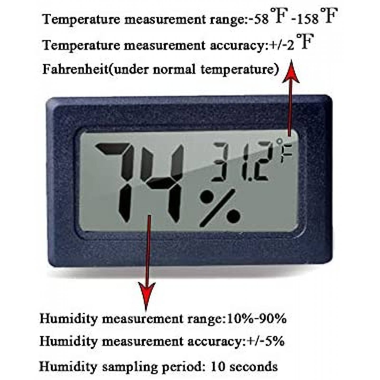 Termómetros Benilax Interiores 2 pzs LCD °F Humedad -Negro