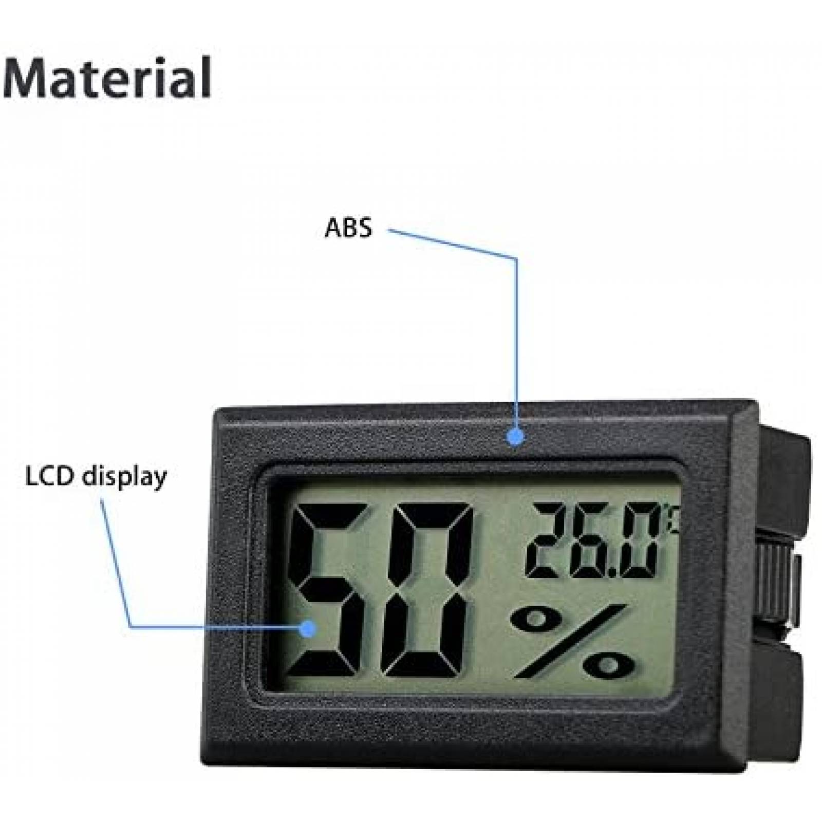 Termómetros Veanic Interiores 4 pzs LCD °C Humedad -Negro