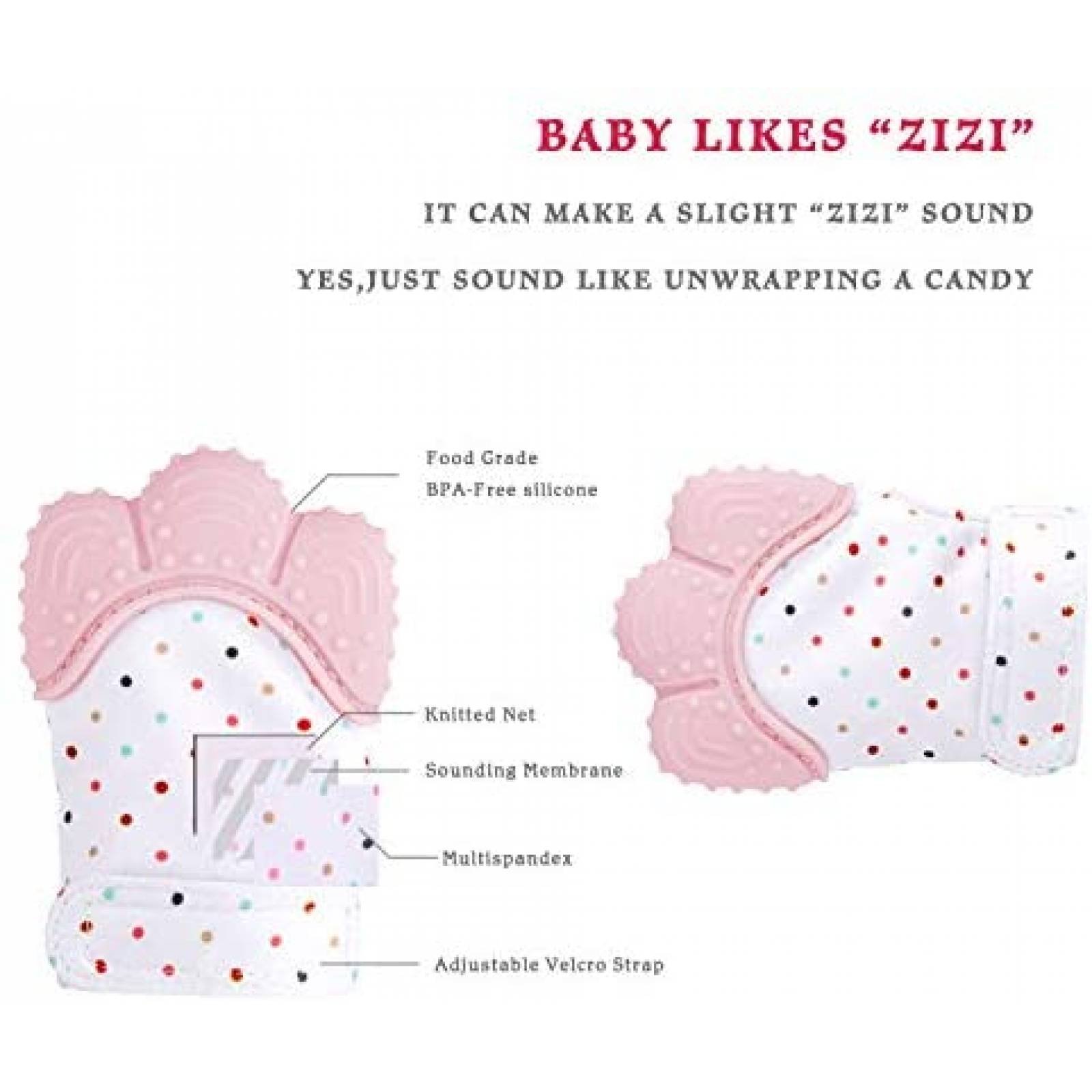 4 Mordedores para Bebés NEPAK Estimulantes de Silicón -Rosas