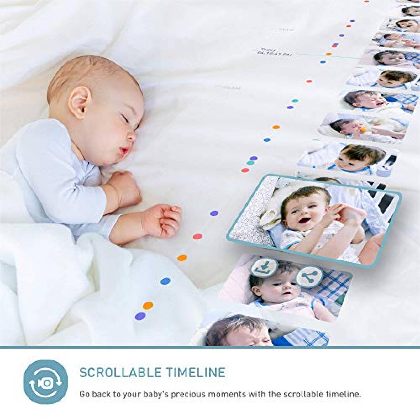 Monitores para Bebé Lollipop Smart WiFi c/ Soporte -Turquesa