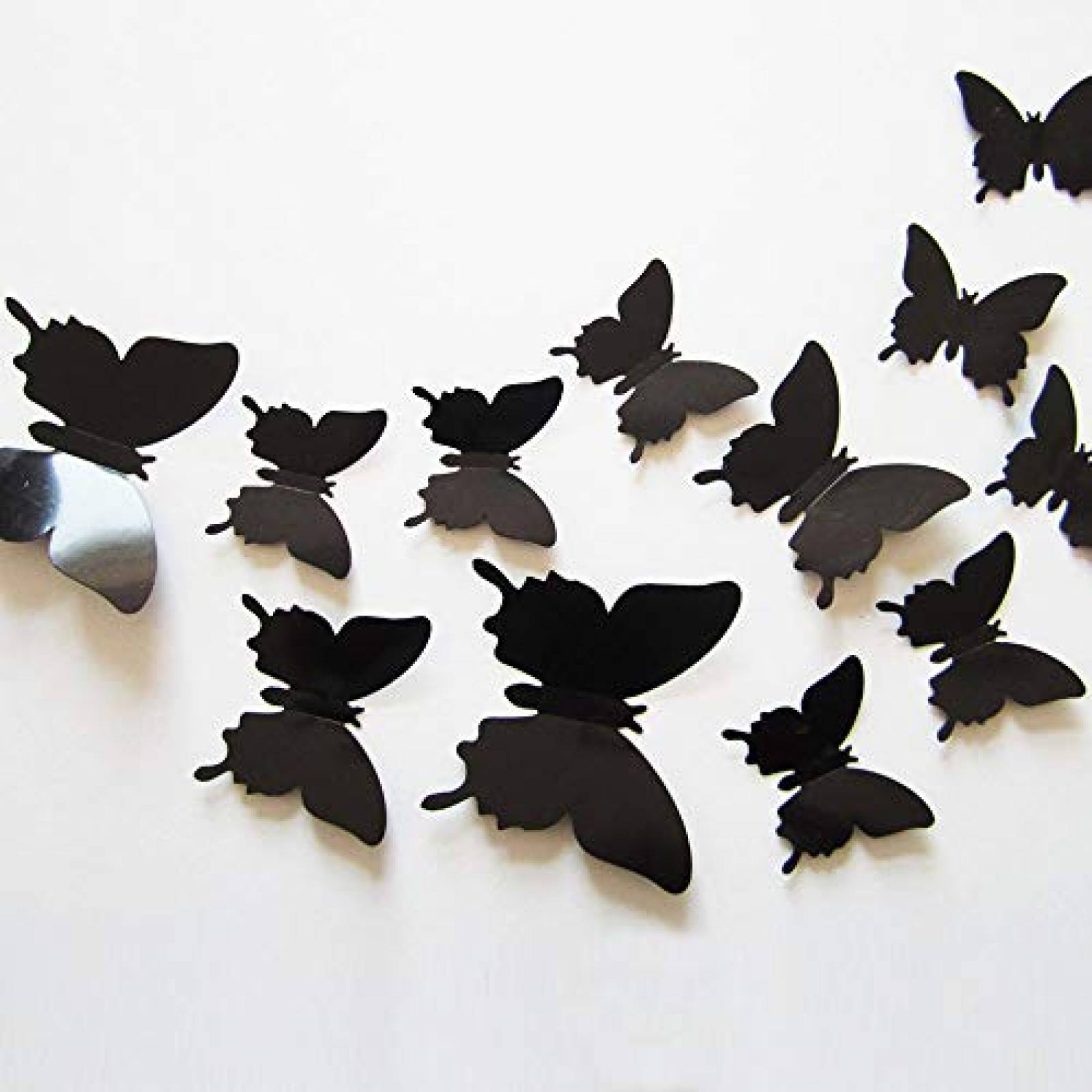 Decoracion Para Pared Trubetter Mariposas 24 Pzs Negro