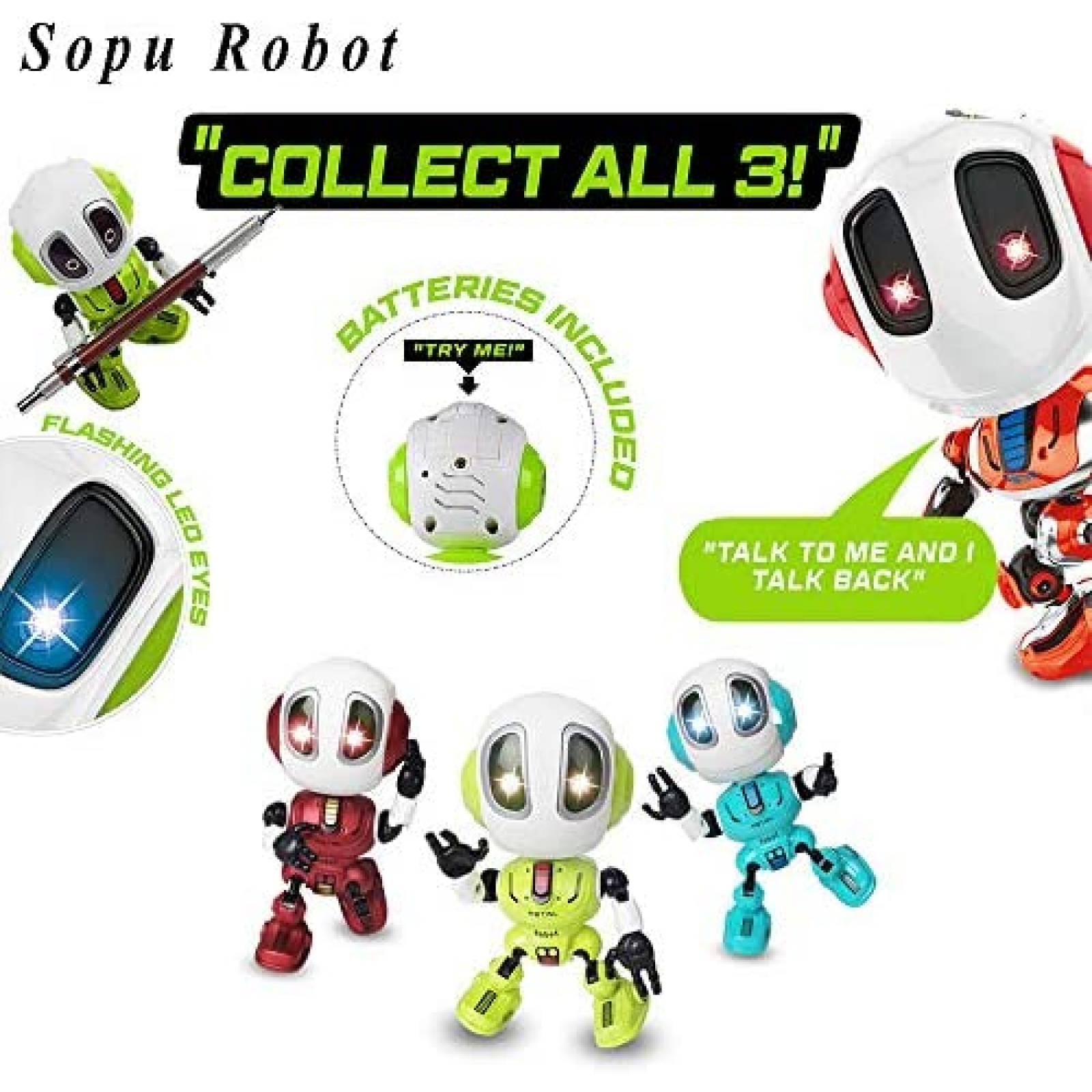 Robot Sopu Parlante Interactivo c Control Remoto -Verde