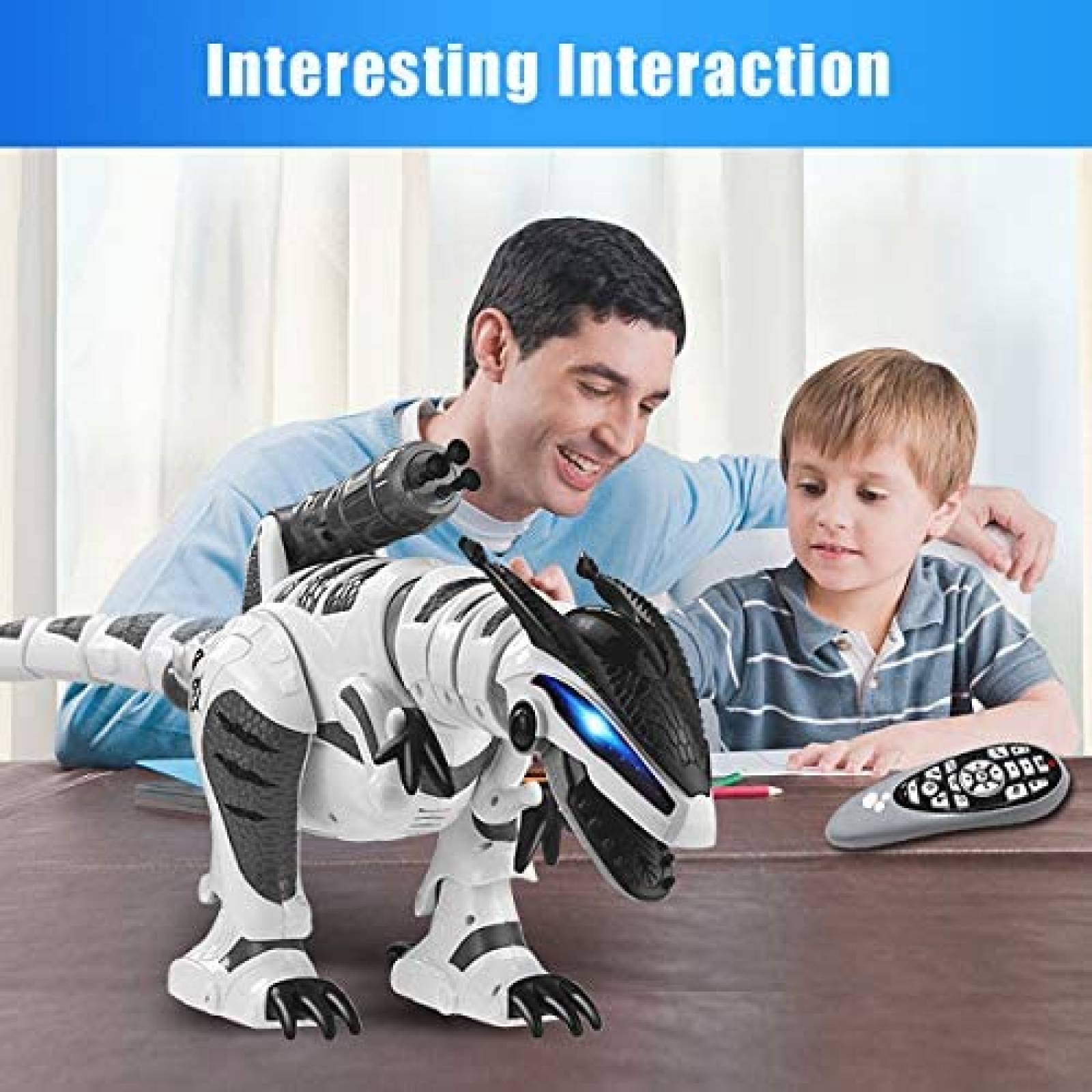 Dinosaurio Robot Fistone con Control Remoto - Blanco