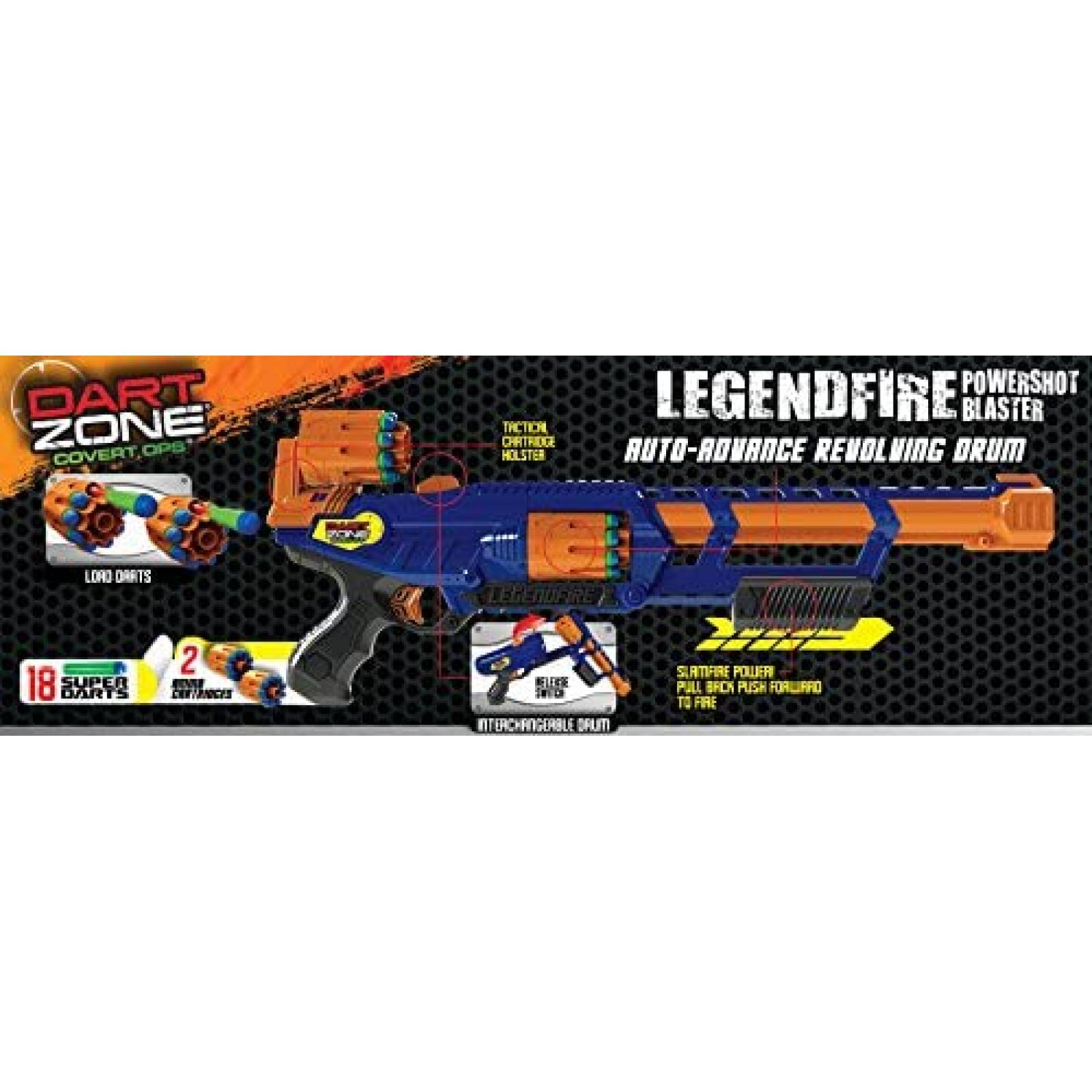 Pistola de Dardos Dart Zone Powershot Blaster c 18 Dardos