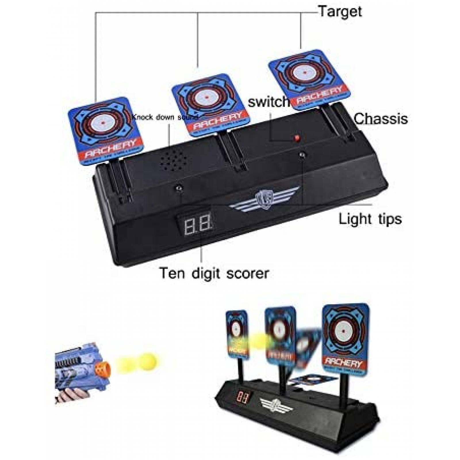 Tiro al Blanco Digital EST Juguete para Dardos Nerf