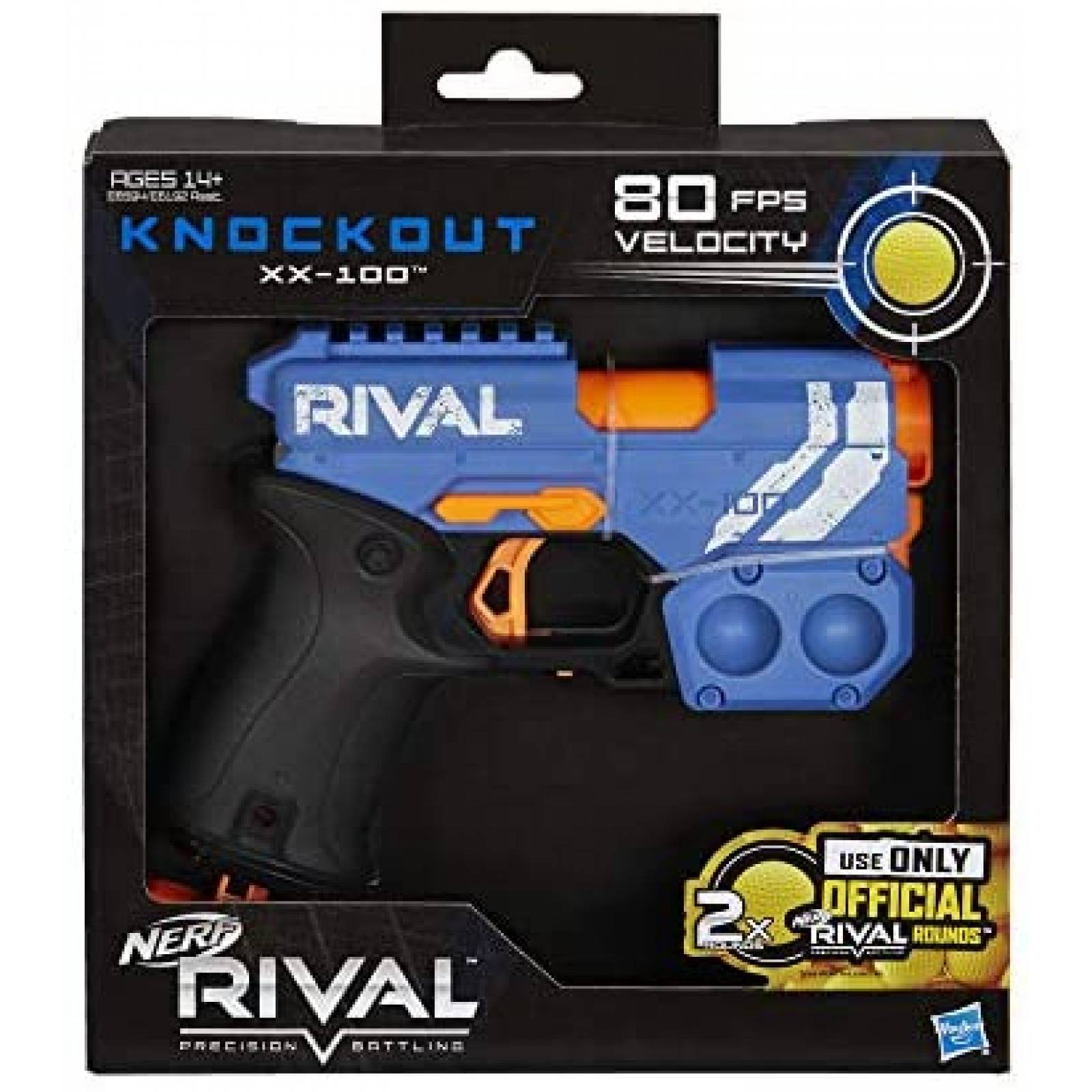 Pistola de Dardos NERF Rival Knockout XX-100 Pelotas -Azul