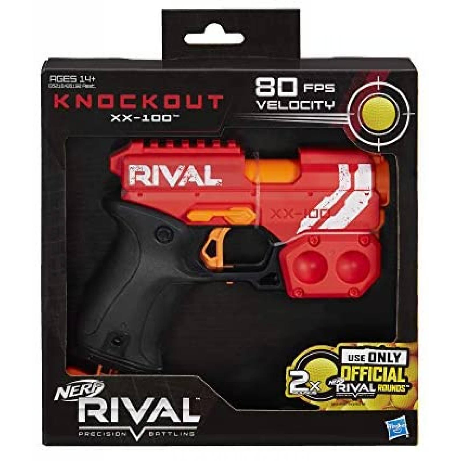 Pistola de Dardos NERF Rival Knockout XX-100 Pelotas -Rojo