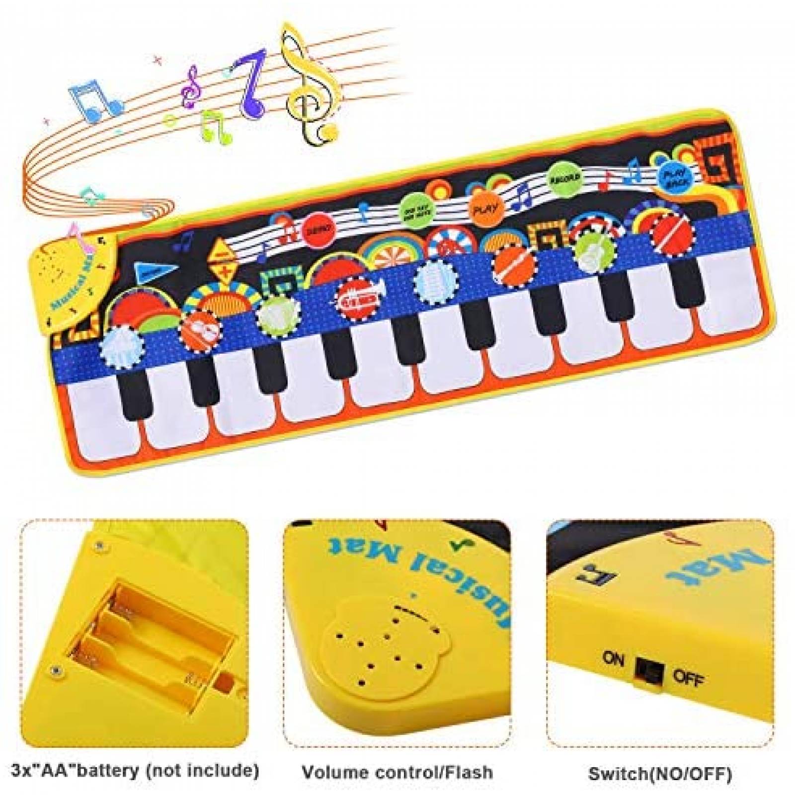 Manta Musical para Niños Cyiecw Piano 43.3 x 14.2''