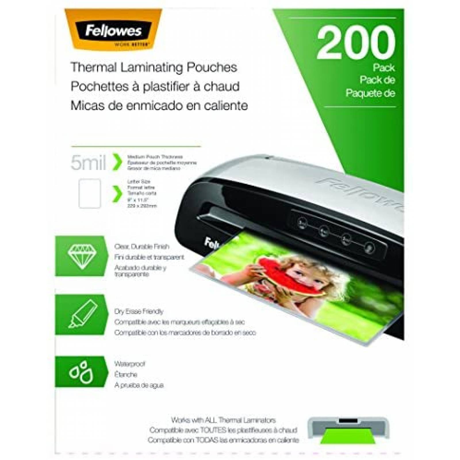 Micas para Laminación Fellowes 5743601 200 pzs -Transp