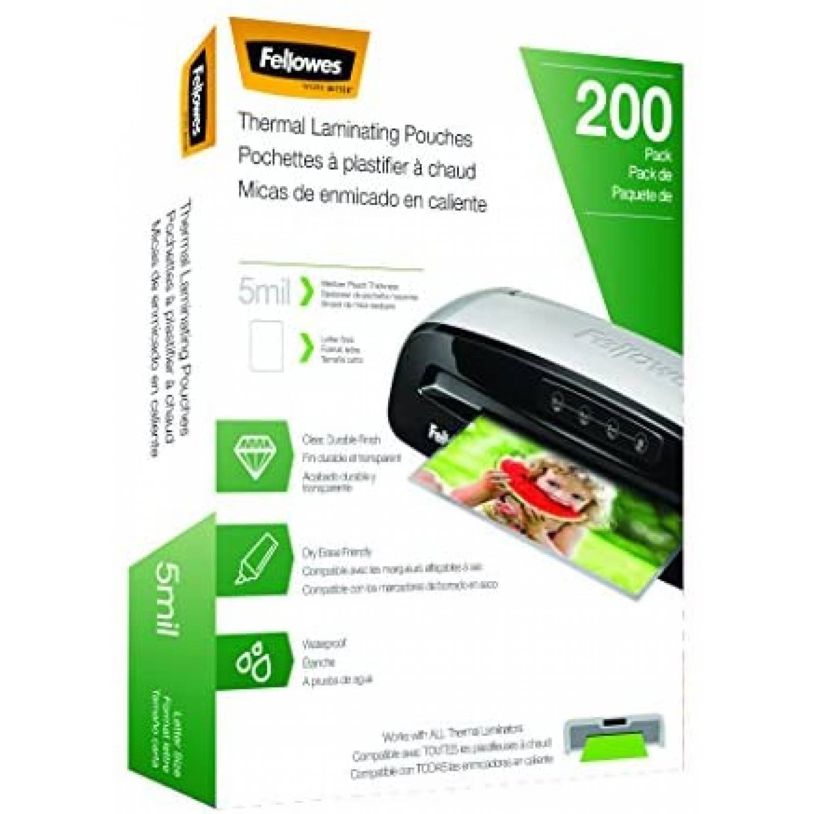 Micas para Laminación Fellowes 5743601 200 pzs -Transp