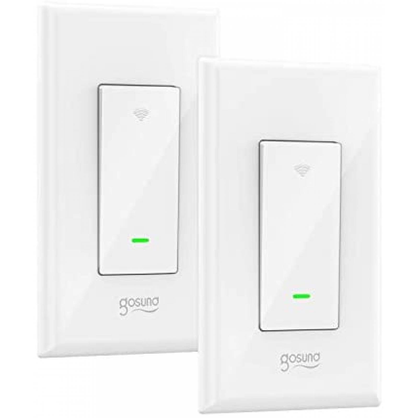 2 Interruptores de Luz Gosund Activación por WiFi -Blancos
