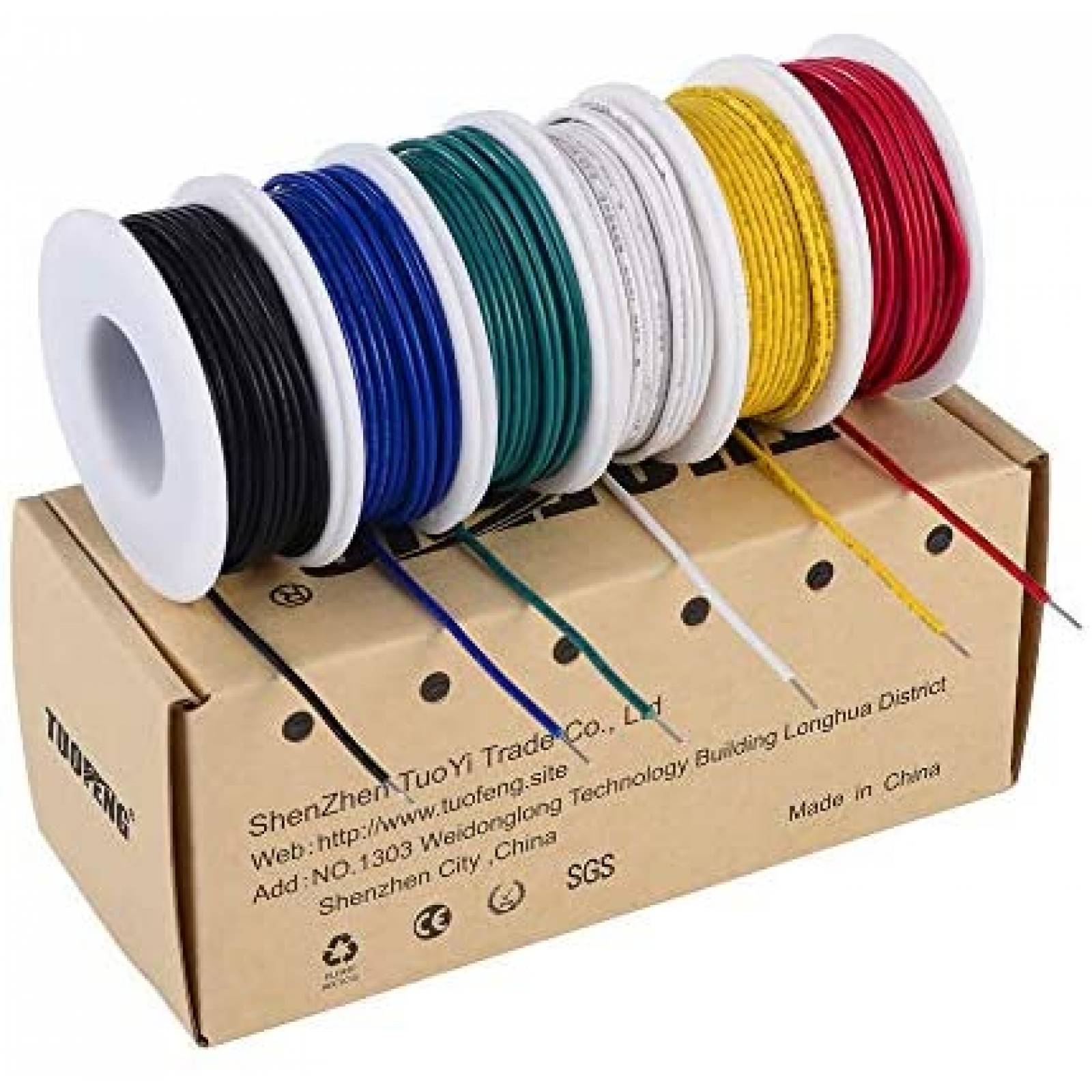 Caja con 6 Cables TUOFENG 6 Colores Diferentes 13 Pies