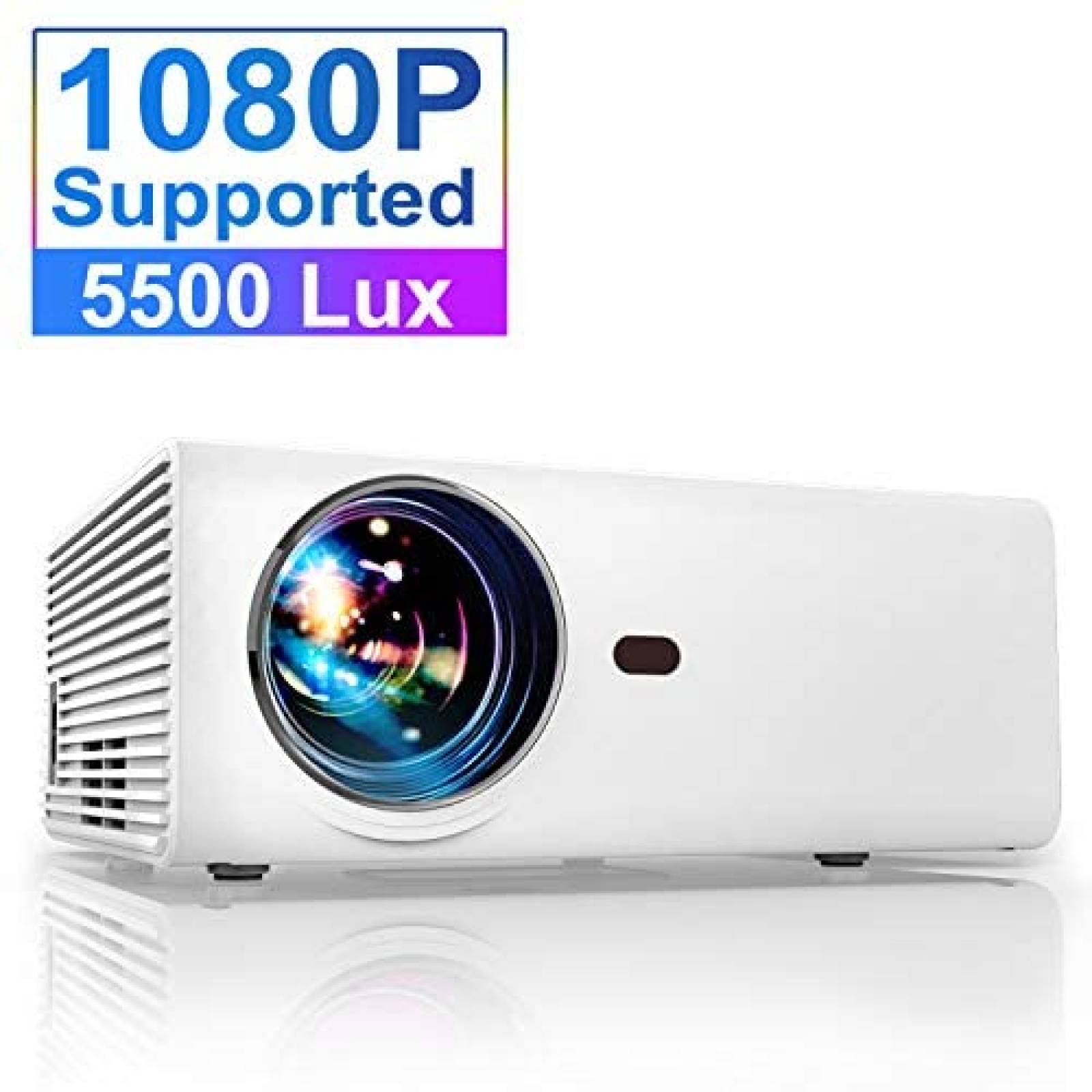 Proyector YABER 5500 Lux LED 1080p HD 200'' -Blanco