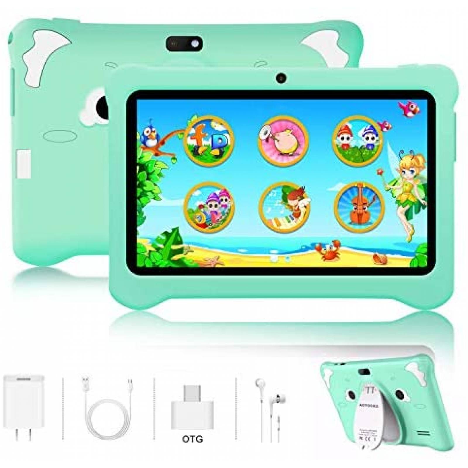 Tablet para Niños AOYODKG 7'' HD 32GB WiFi Educativo -Verde