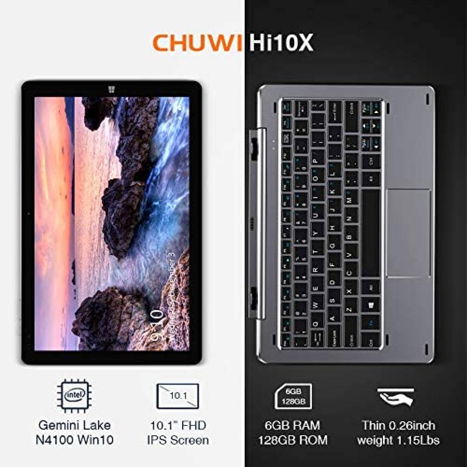 Tableta CHUWI Hi 10X Procesador N4100 10.1'' con Pluma