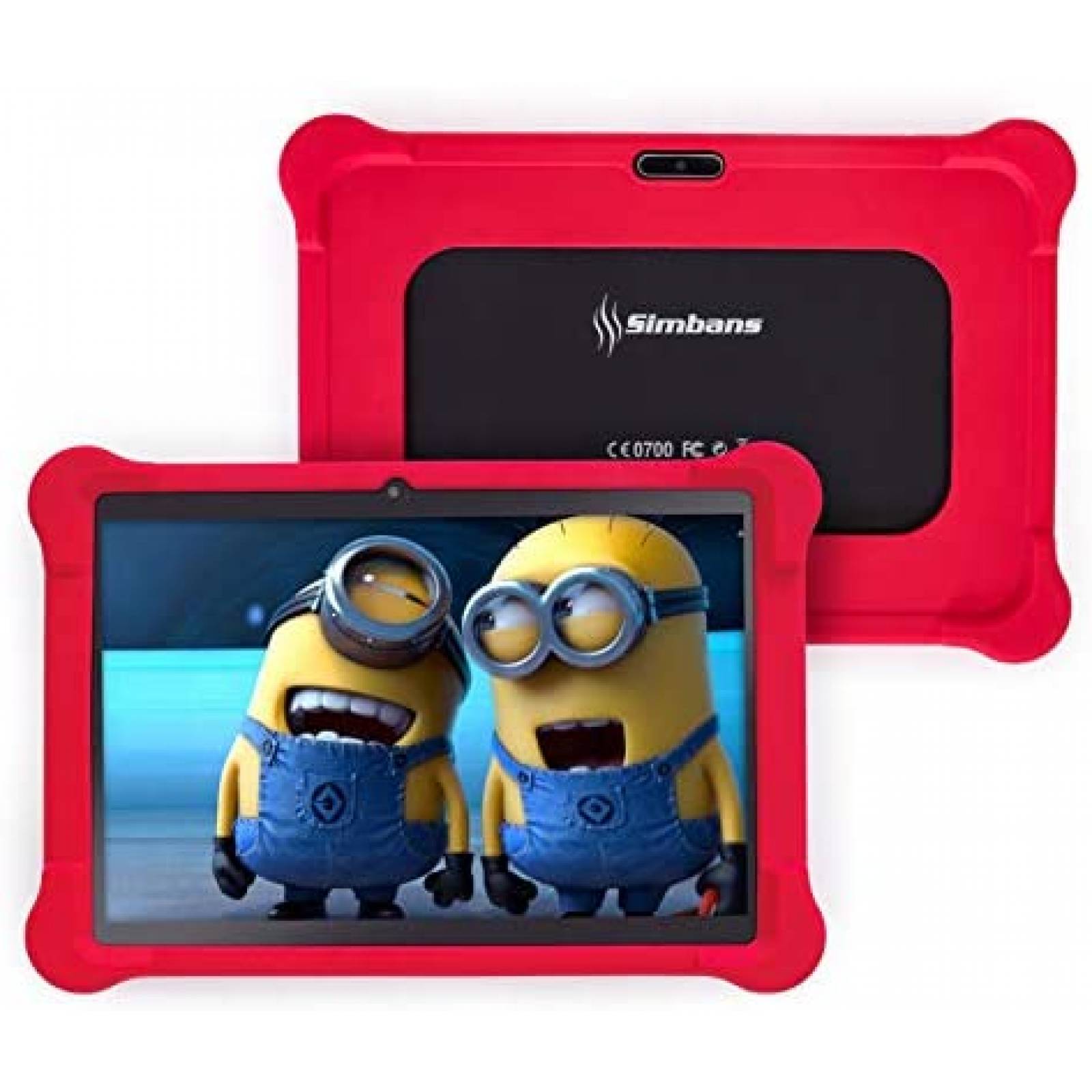 Tablet para Niños Simbans 10'' 64GB Android USB -Funda Roja