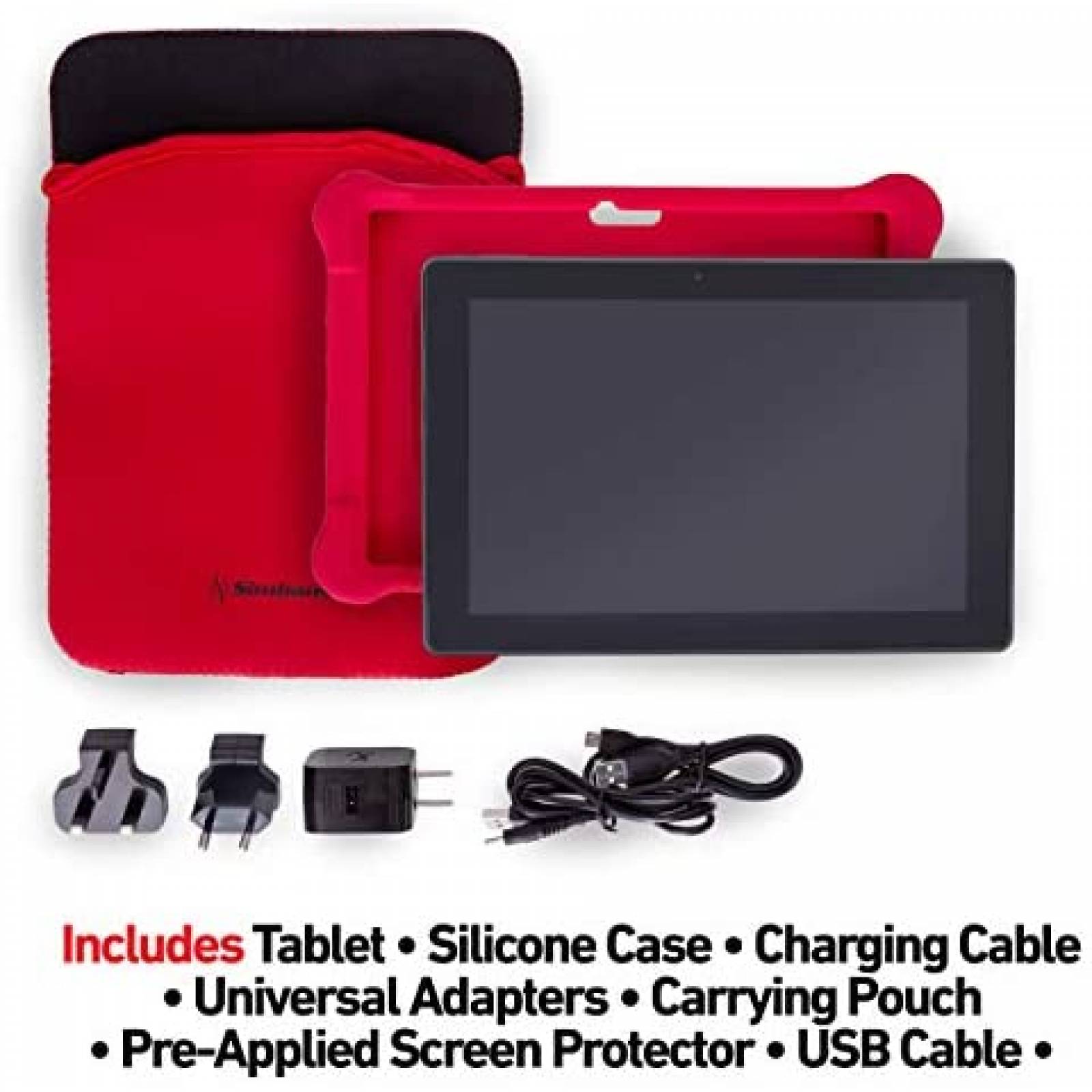 Tablet para Niños Simbans 10'' 64GB Android USB -Funda Roja