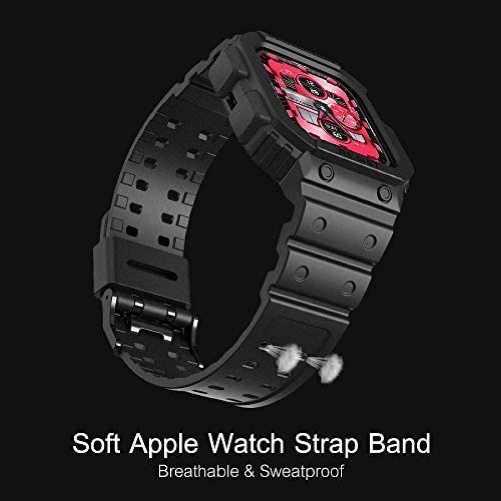 Funda con Banda amBand Apple Watch 42mm/44mm Militar -Negro