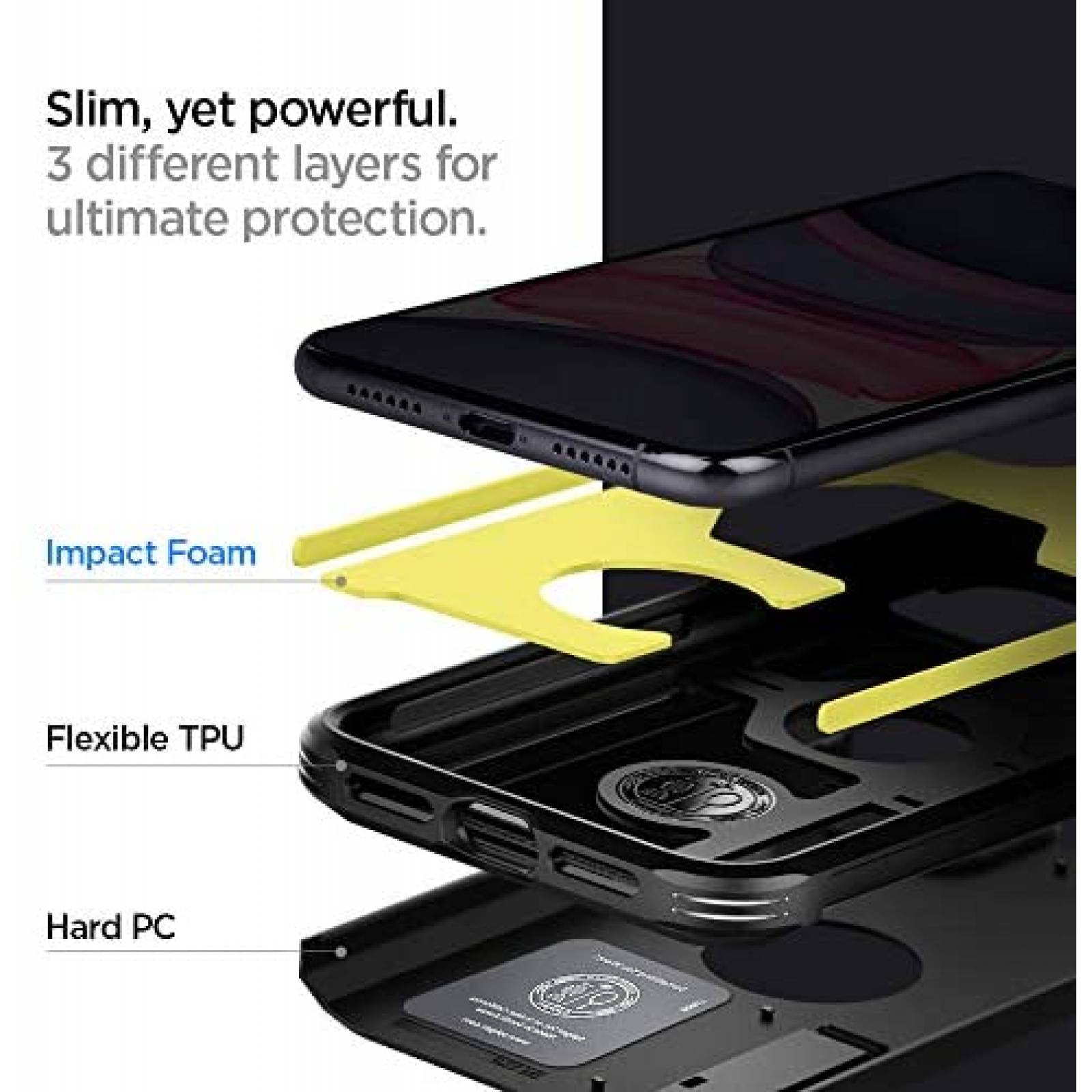 Funda Spigen iPhone 11 Protección TPU Policarbonato -Negro