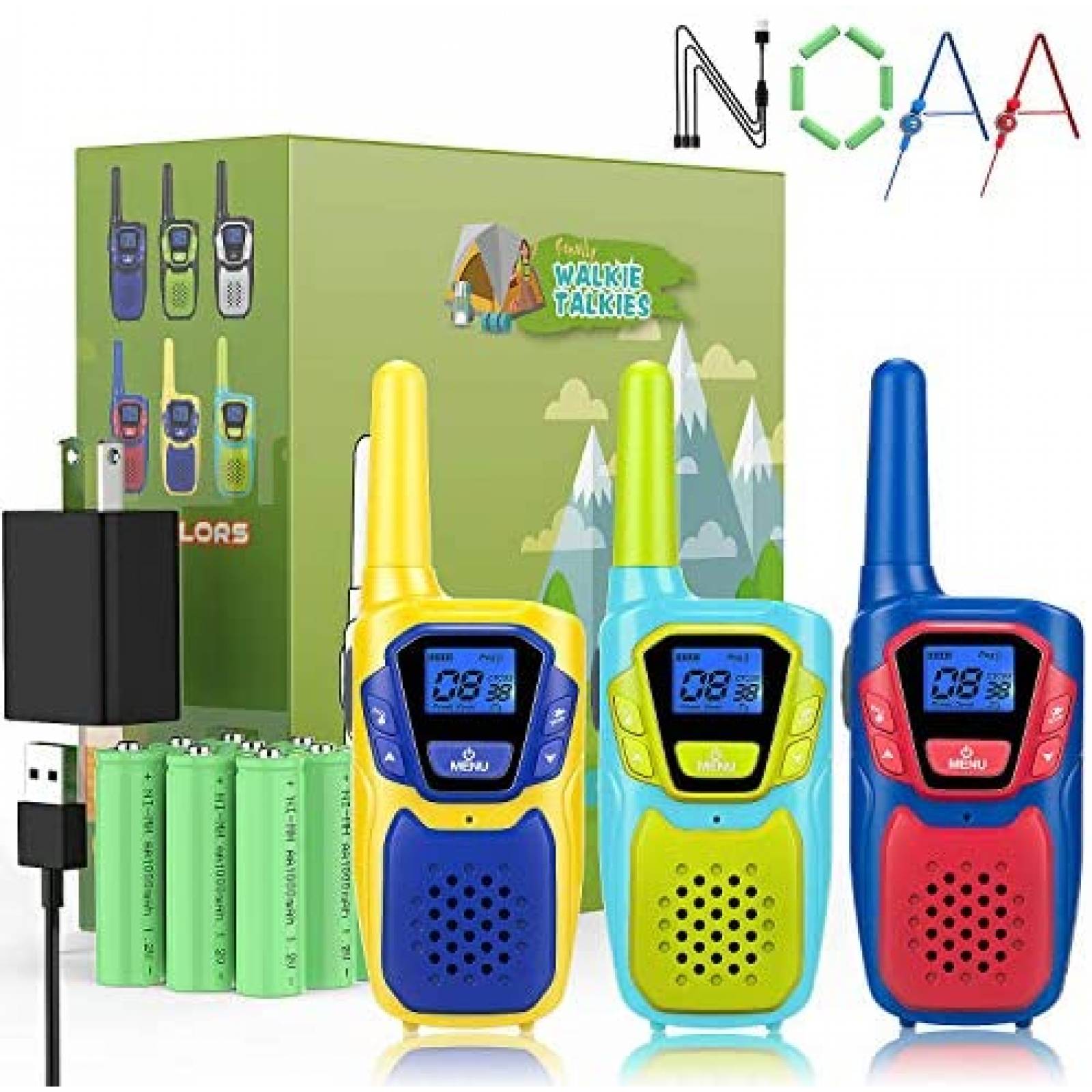 3 Walkie Talkies Topsung Largo Alcance para Niños y Adultos