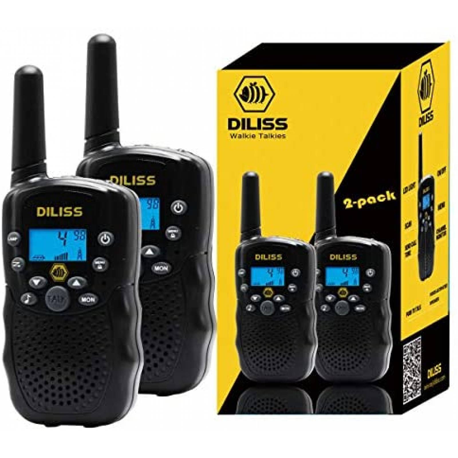 Walkie Talkies DilissToys 2 Pzs Alta Definición -Negro