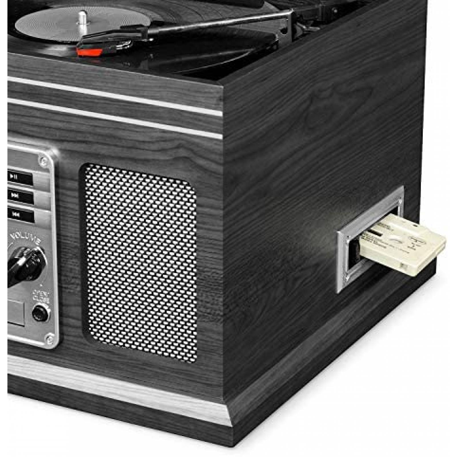 Tocadiscos Victrola Madera Clásica 6 en 1 Bluetooth -Gris