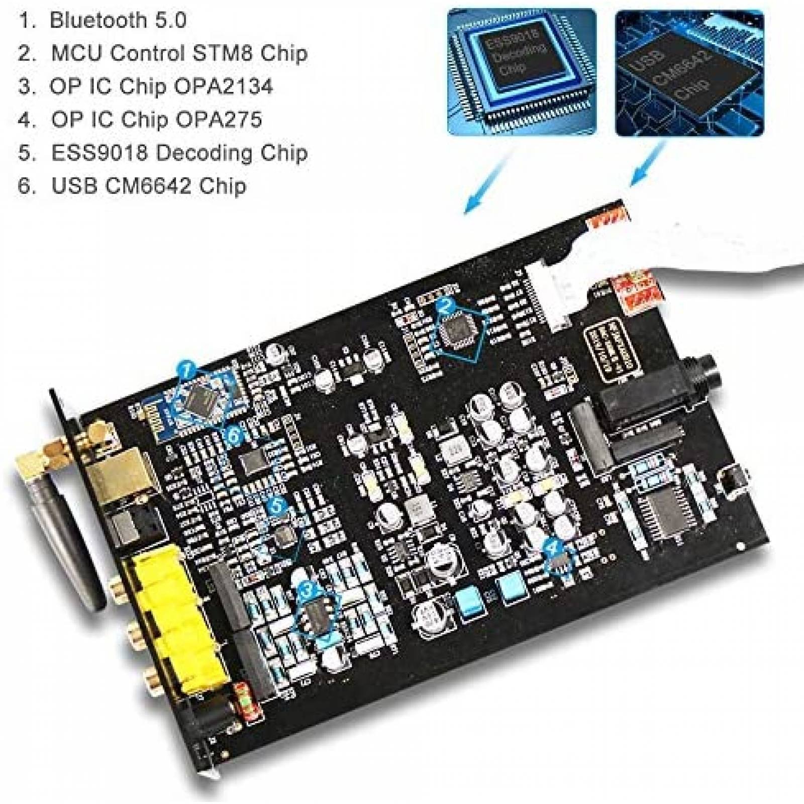 Amplificador FX AUDIO USB Coaxial Digital 6.35mm -Negro