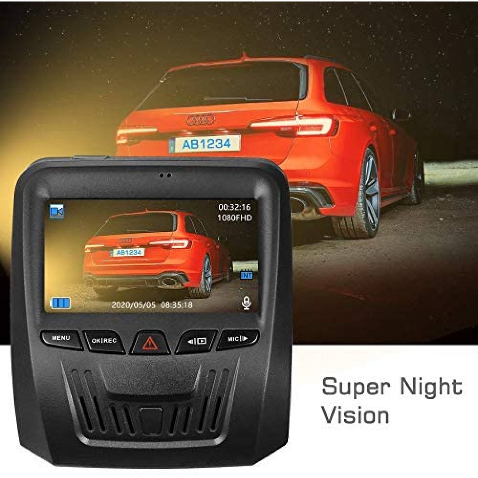 Cámara para Auto Welcam 1080P Full HD Pantalla 3'' IPS USB