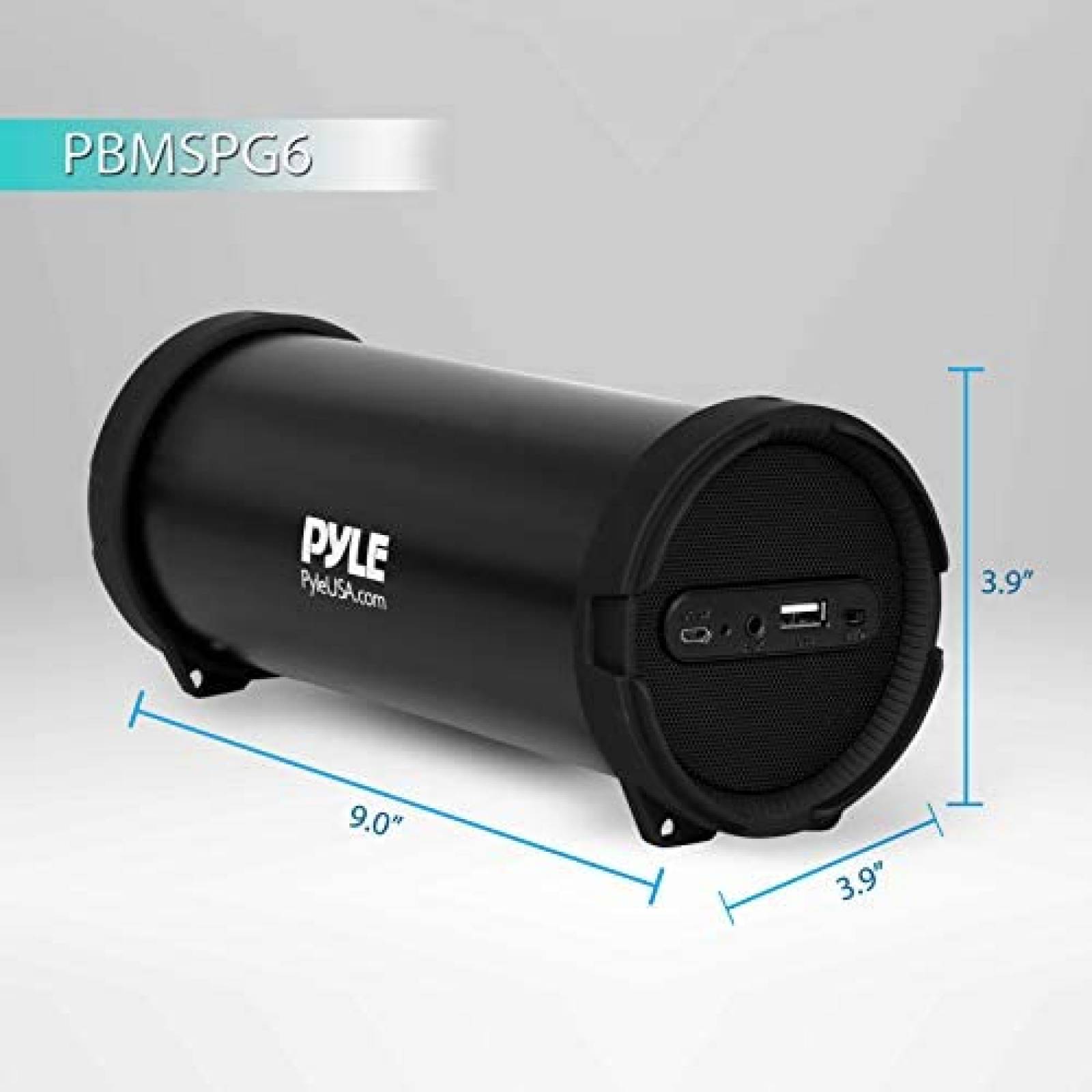 Bocina Portatil Pyle Boombox MP3/USB/FM Recargable -Negro