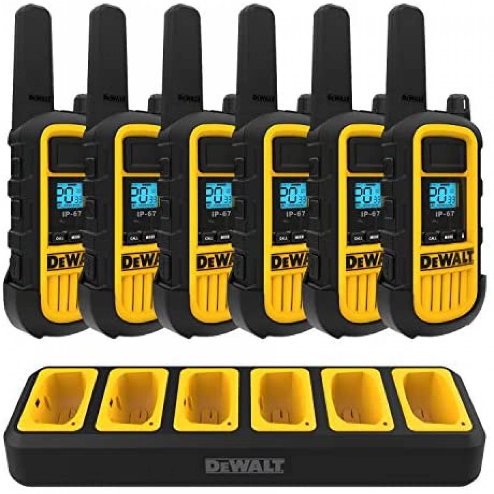 6 Walkies Talkies DEWALT DXFRS800-BCH6 2 Watts -Amarillos