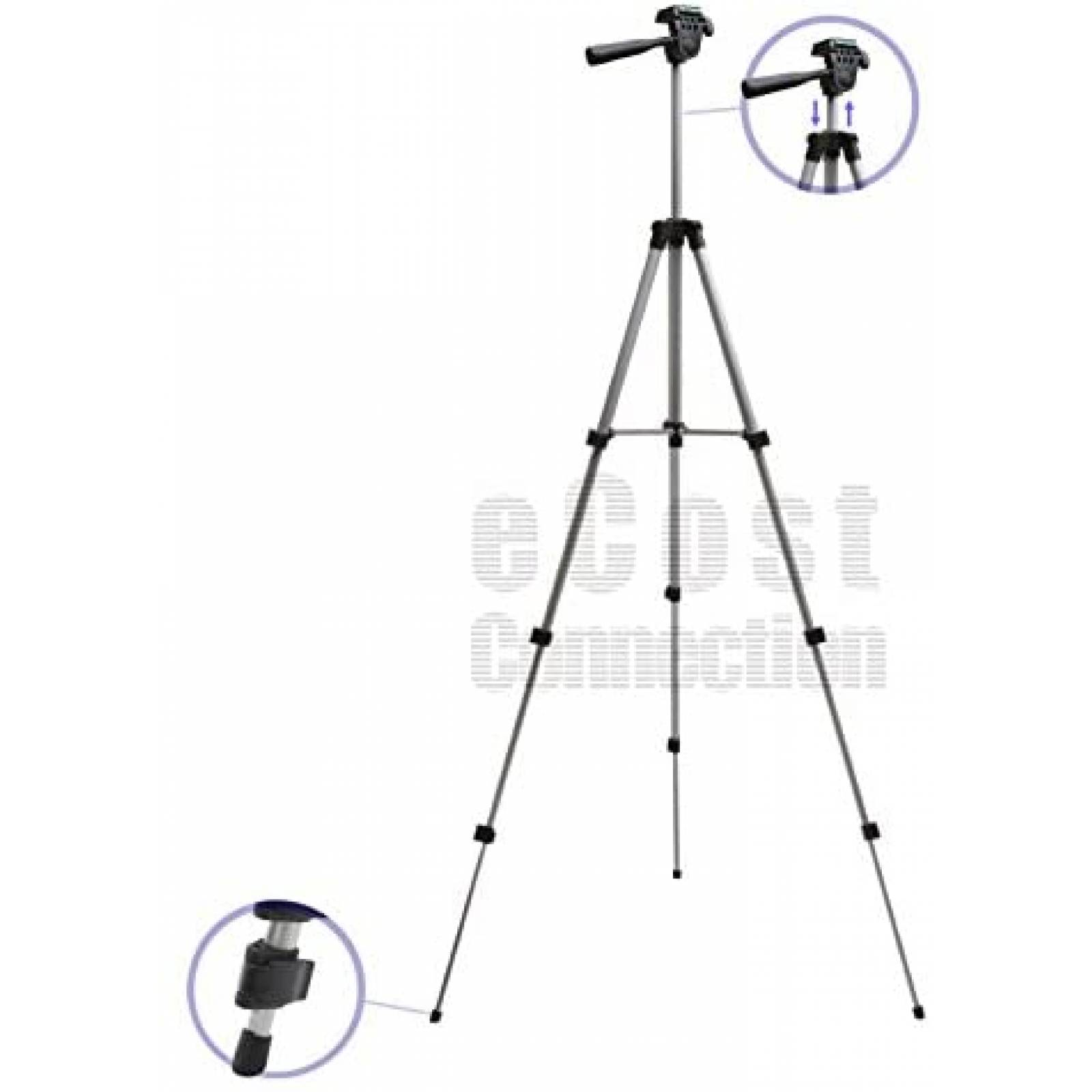 Tripode para GoPro eCostConnection 50'' Aluminio -Negro