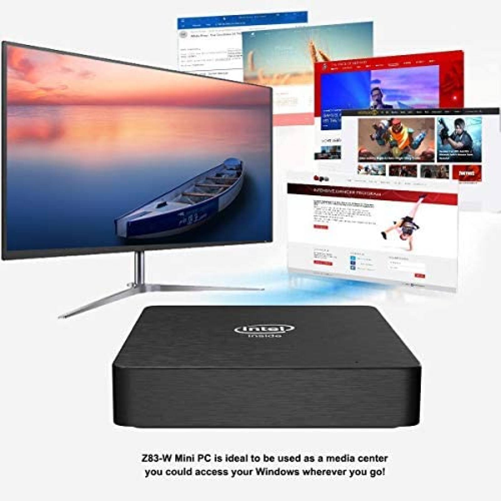 Mini PC MINISFORUM Z83-W HDMI VGA 32GB Win10 Intel -Negro