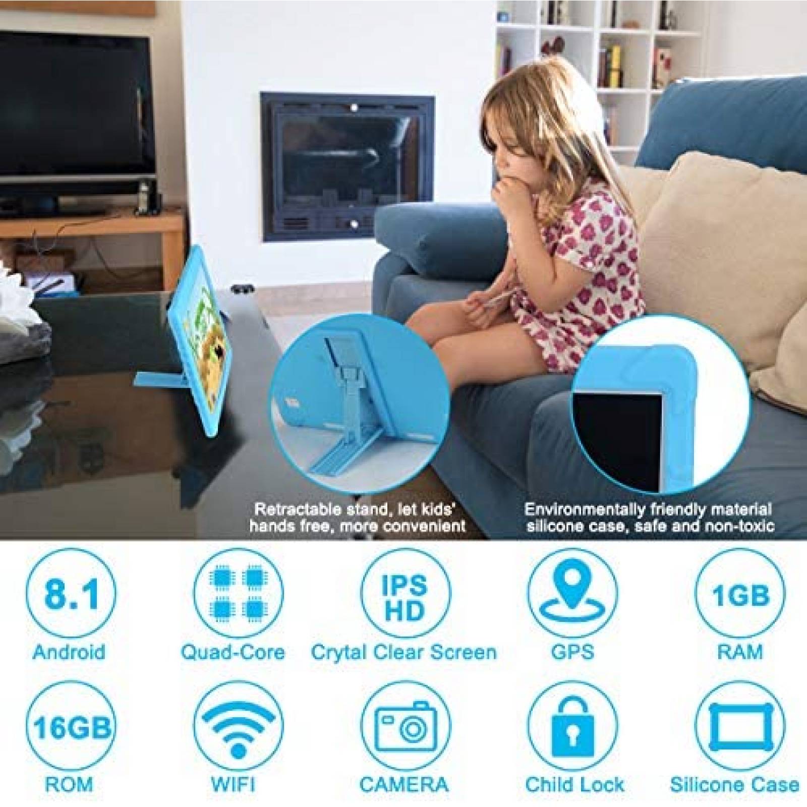 Tablet para Niños SANNUO K101 10.1'' Android 2GB 3G -Azul