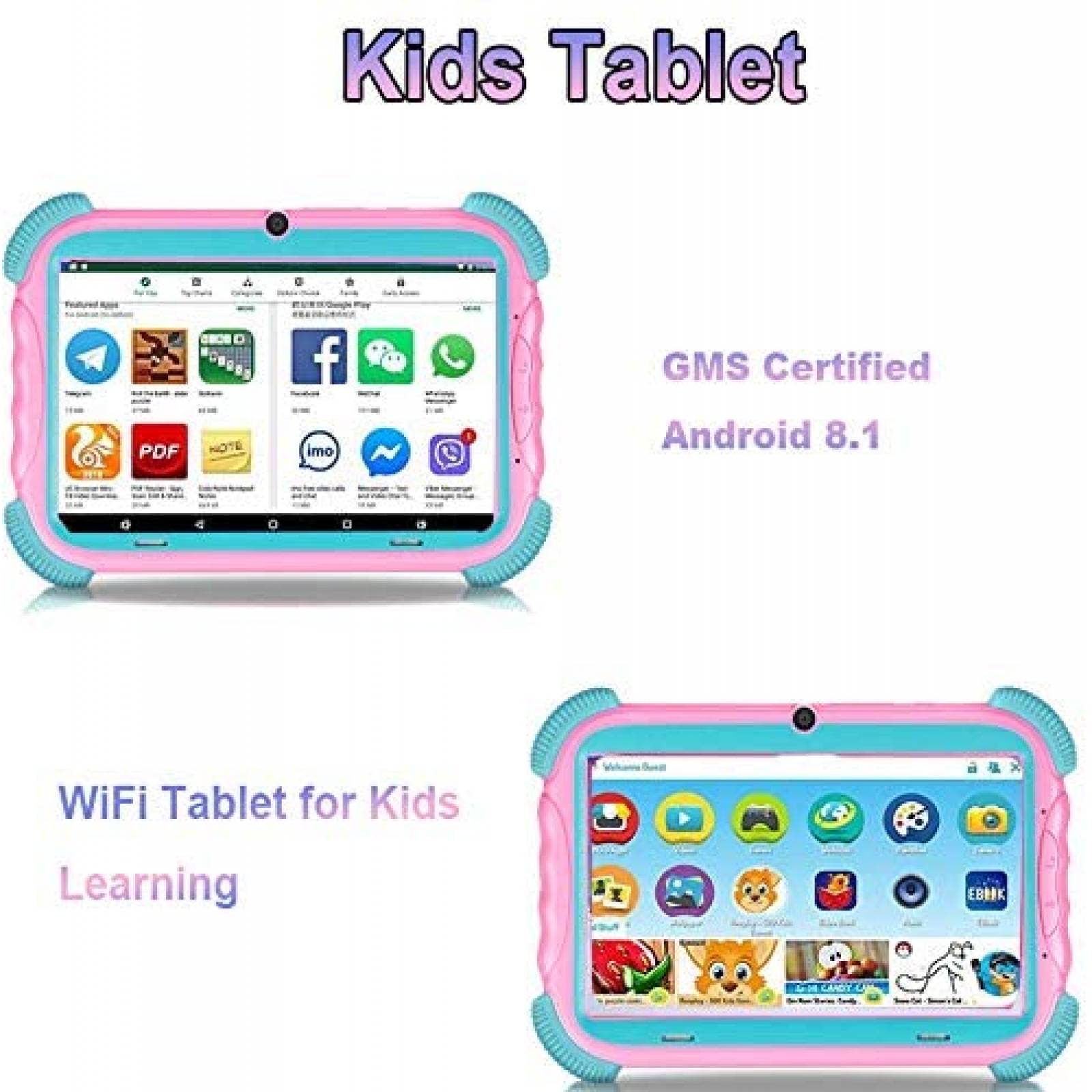 Tablet para Niños MEIZE 7'' 16GB Control Parental -Rosa