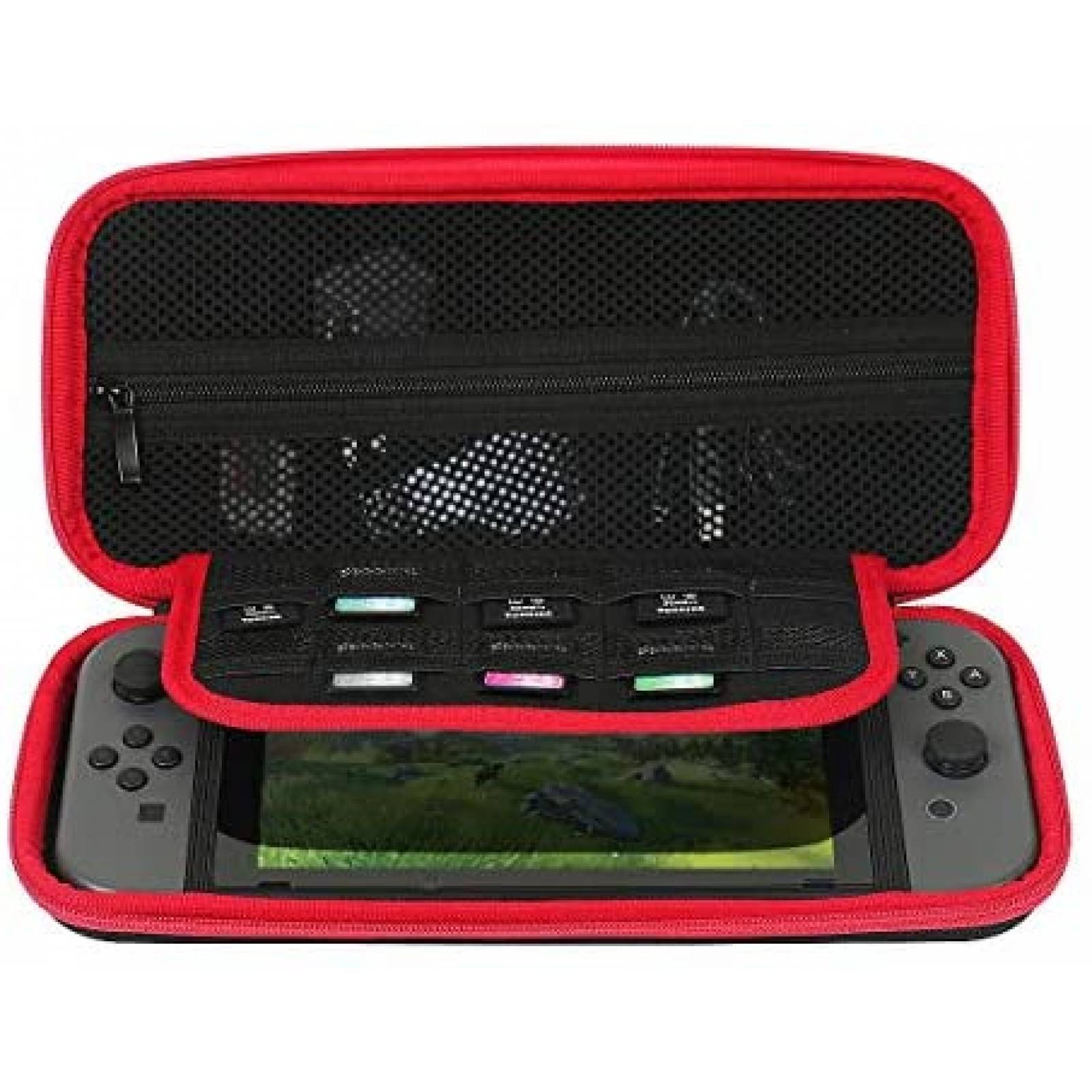 Estuche para Nintendo Switch SAIMPU Portable -Negro y Rojo