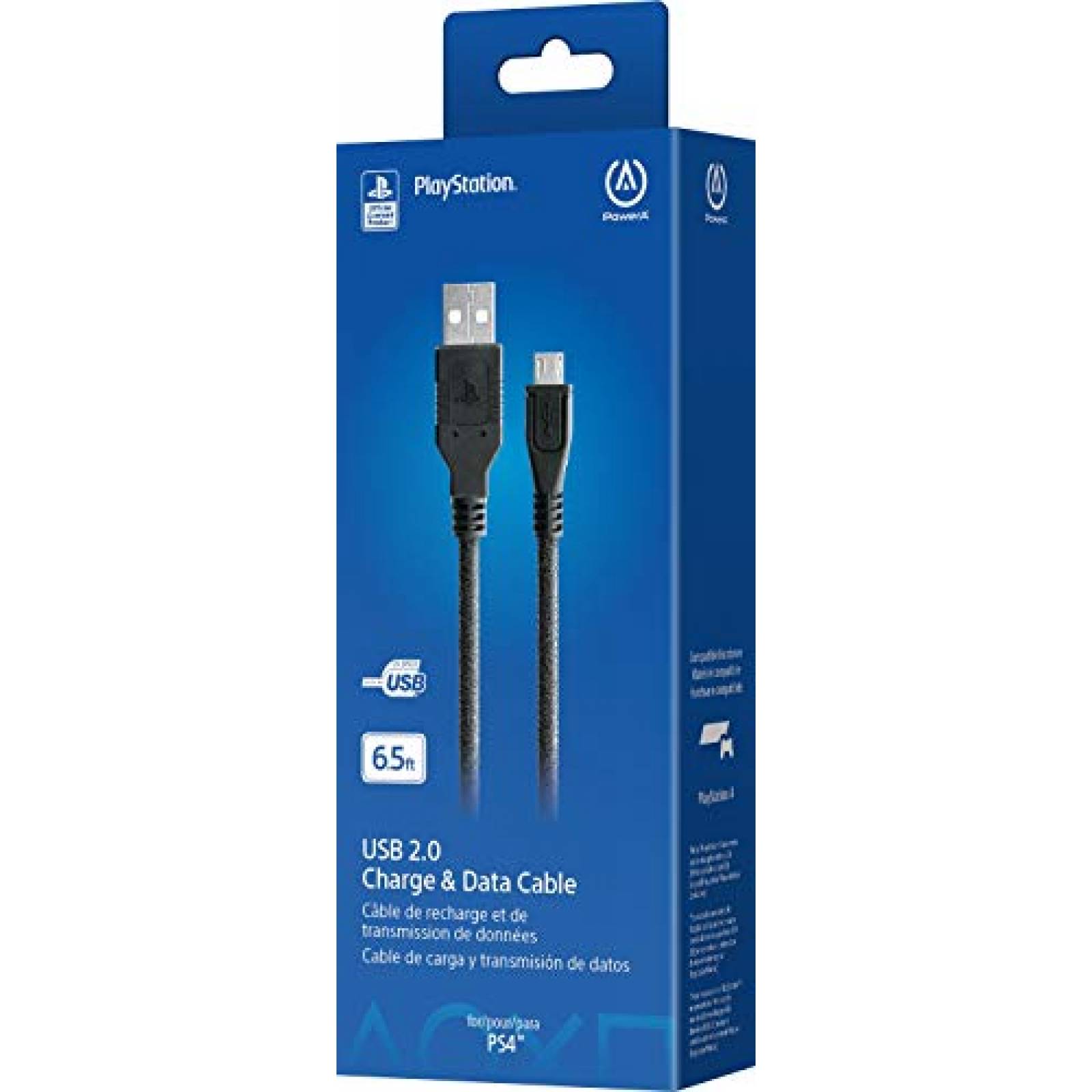 Cable Cargador PowerA 6.5 Pies para PlayStation 4 Negro