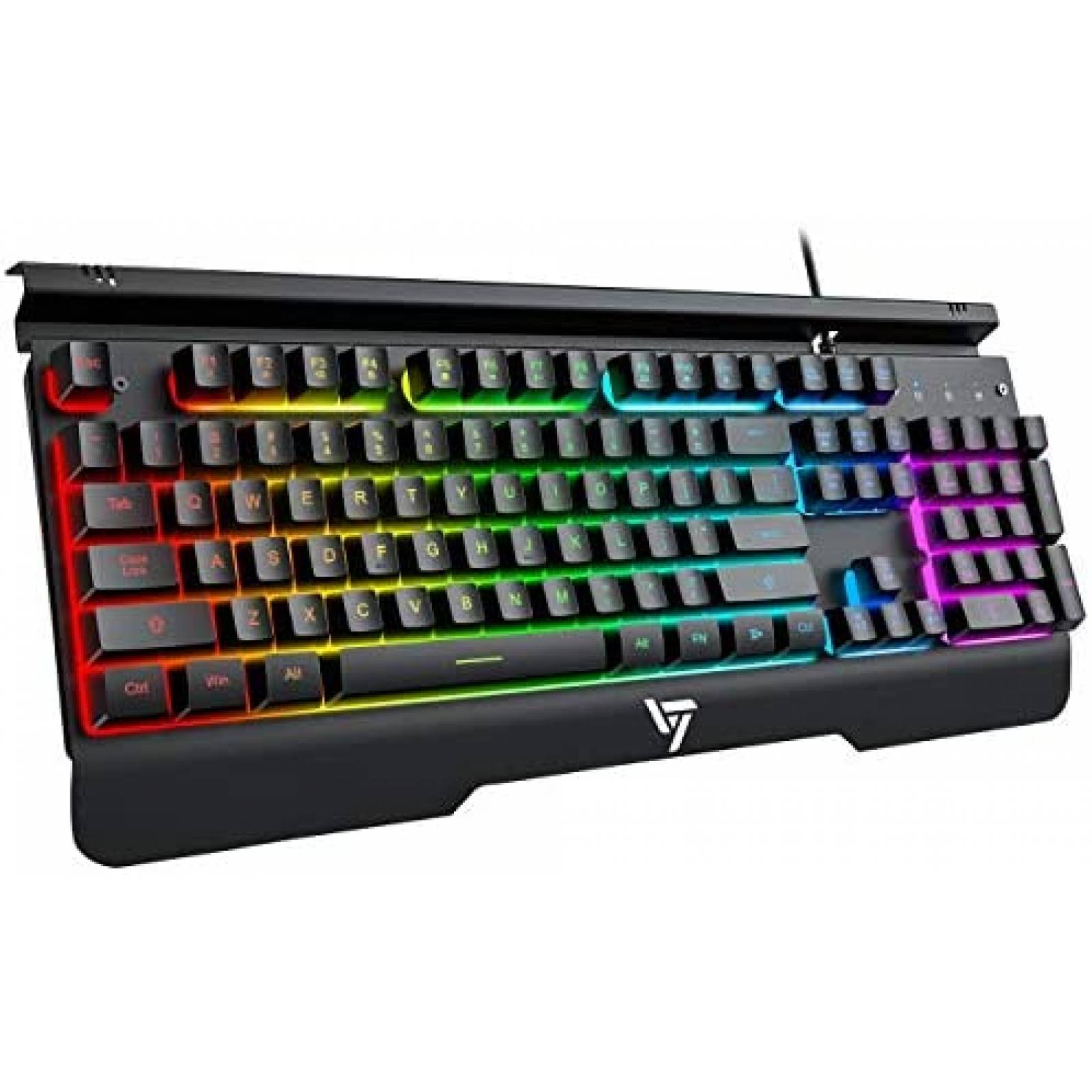 Teclado Gamer VicTsing Store Metálico Ergonómico RGB Negro