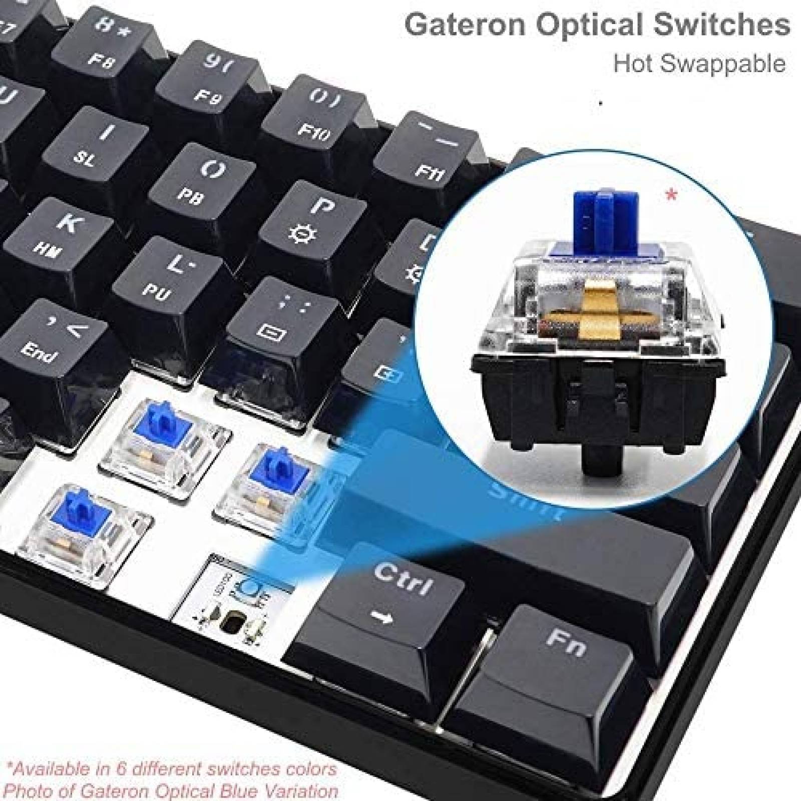Teclado Gamer HK Gaming Gateron Optical Brown Programable
