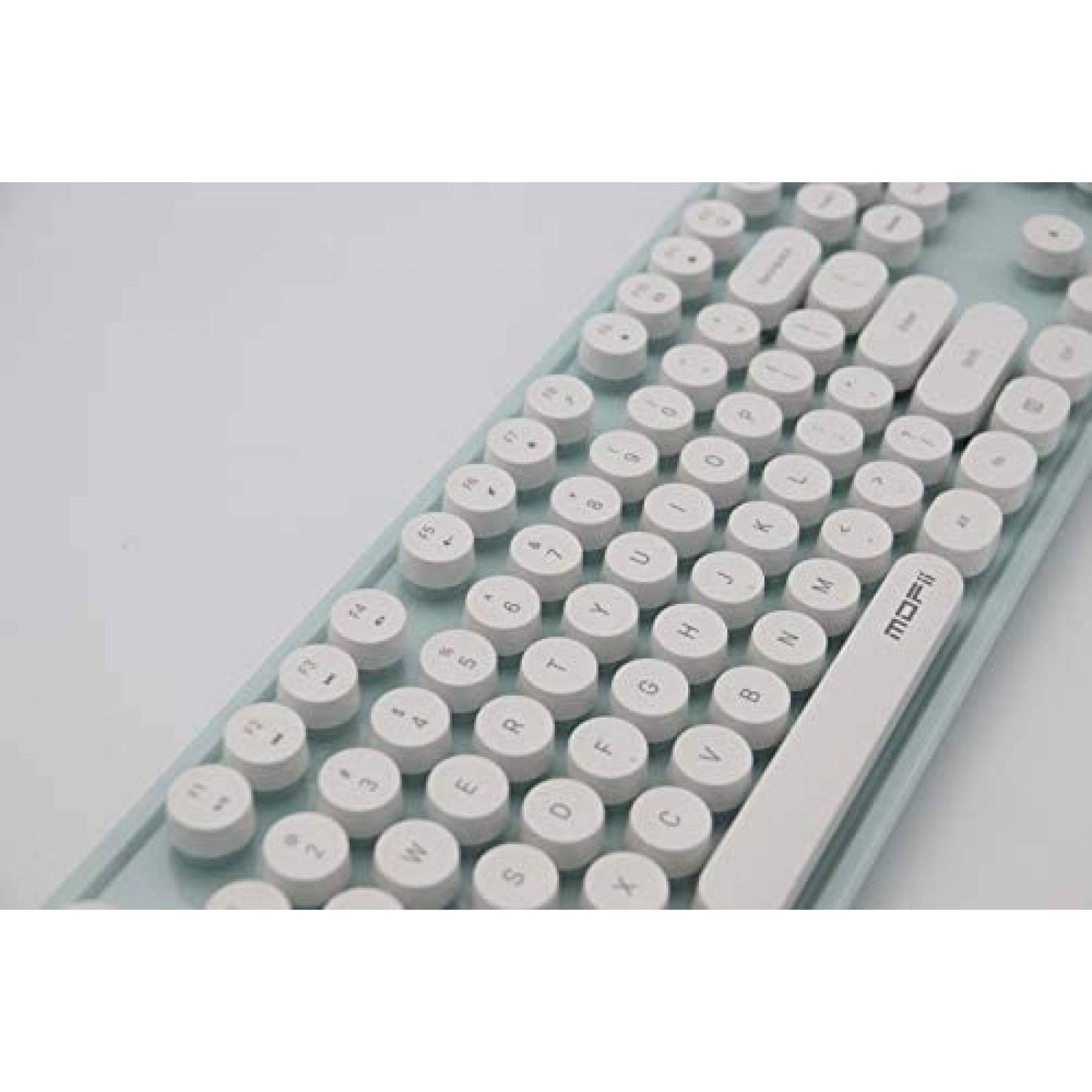 Teclado de Computadora KT Inalámbrico 2.4GHz -Verde-Blanco