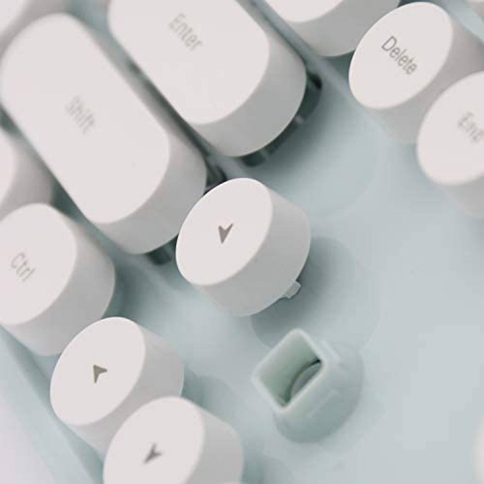 Teclado de Computadora KT Inalámbrico 2.4GHz -Verde-Blanco