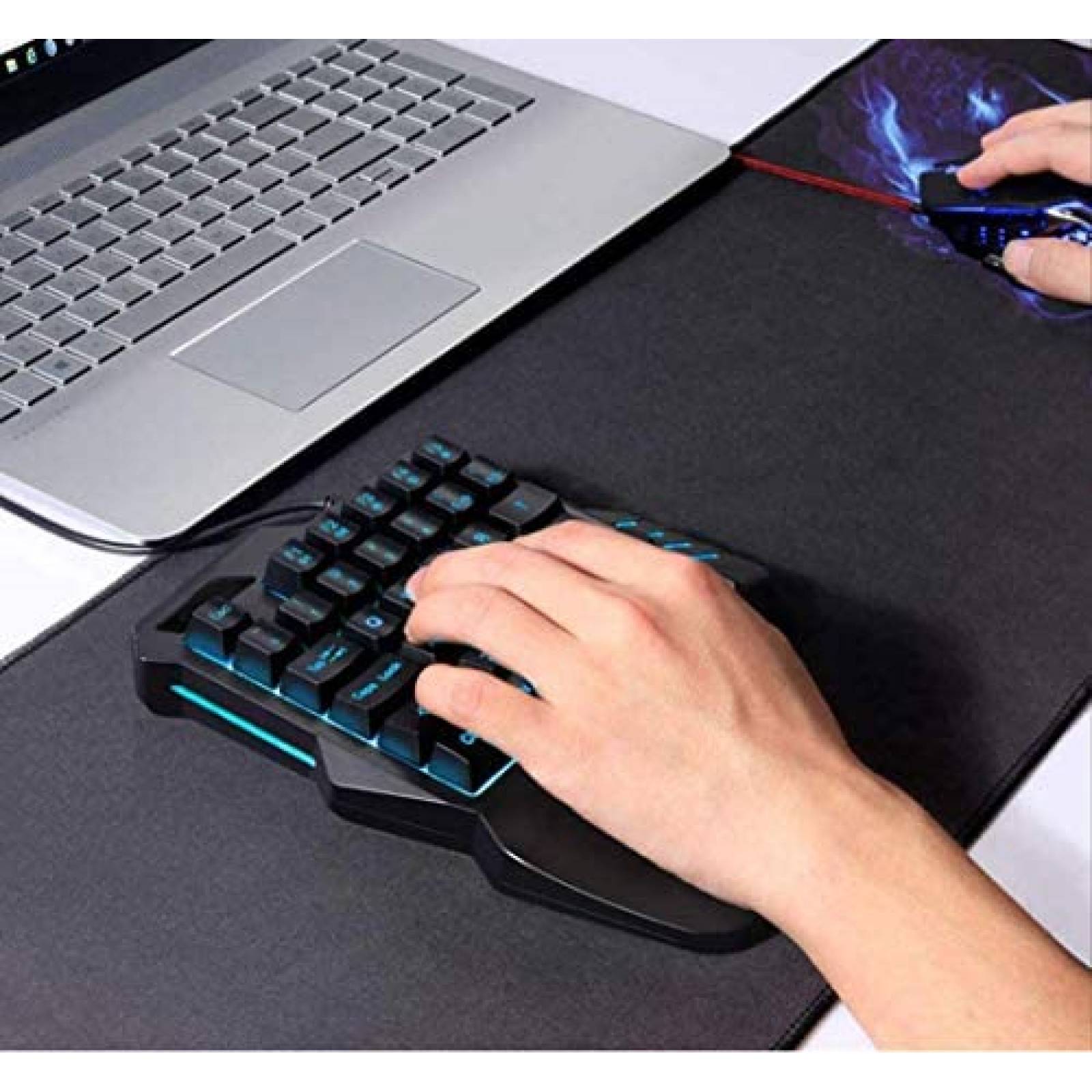 Teclado de Mano Gamer ASAY4u RGB LED 35 Teclas -Negro