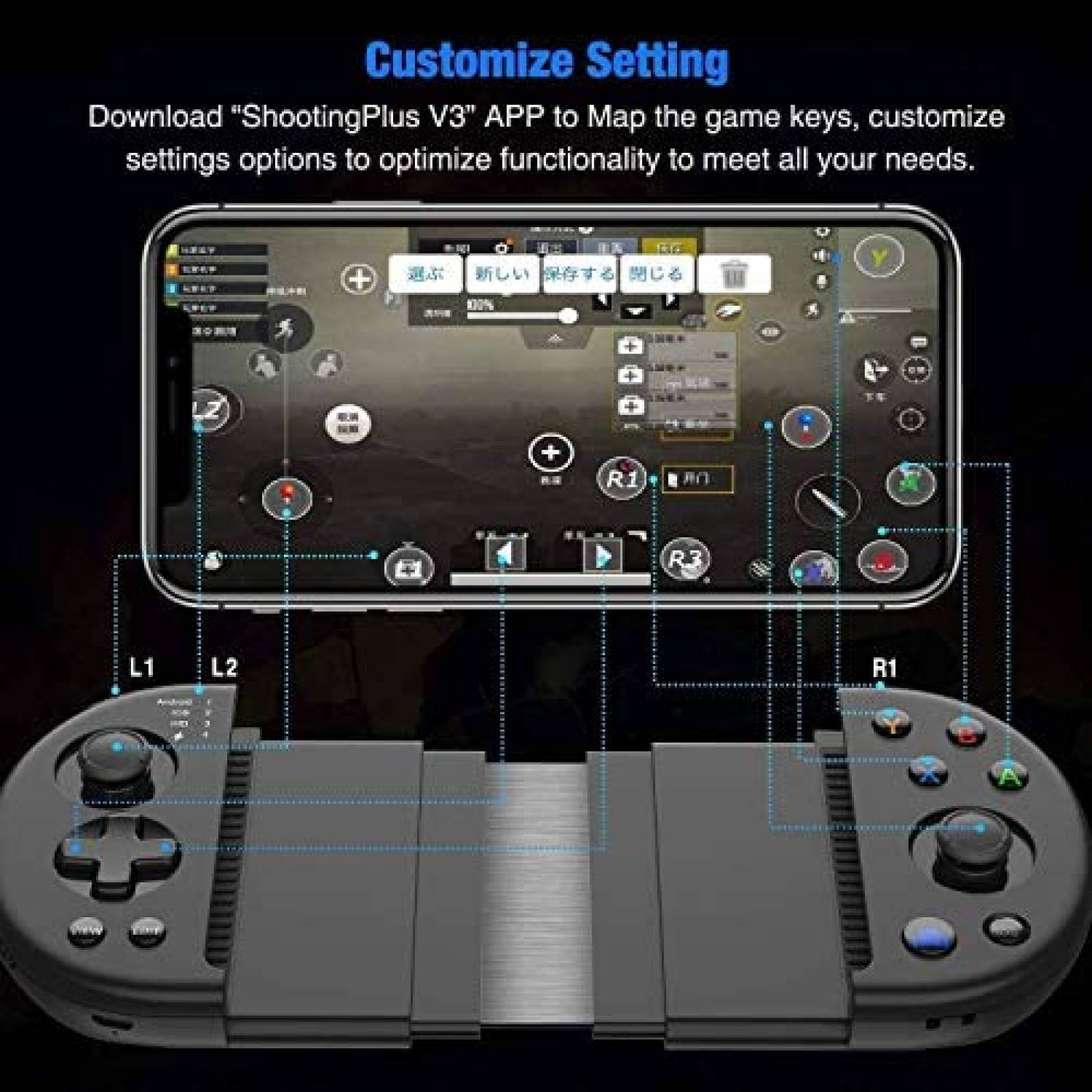 Control de Consola Blindspares Gamepad 3.5''-6.5''