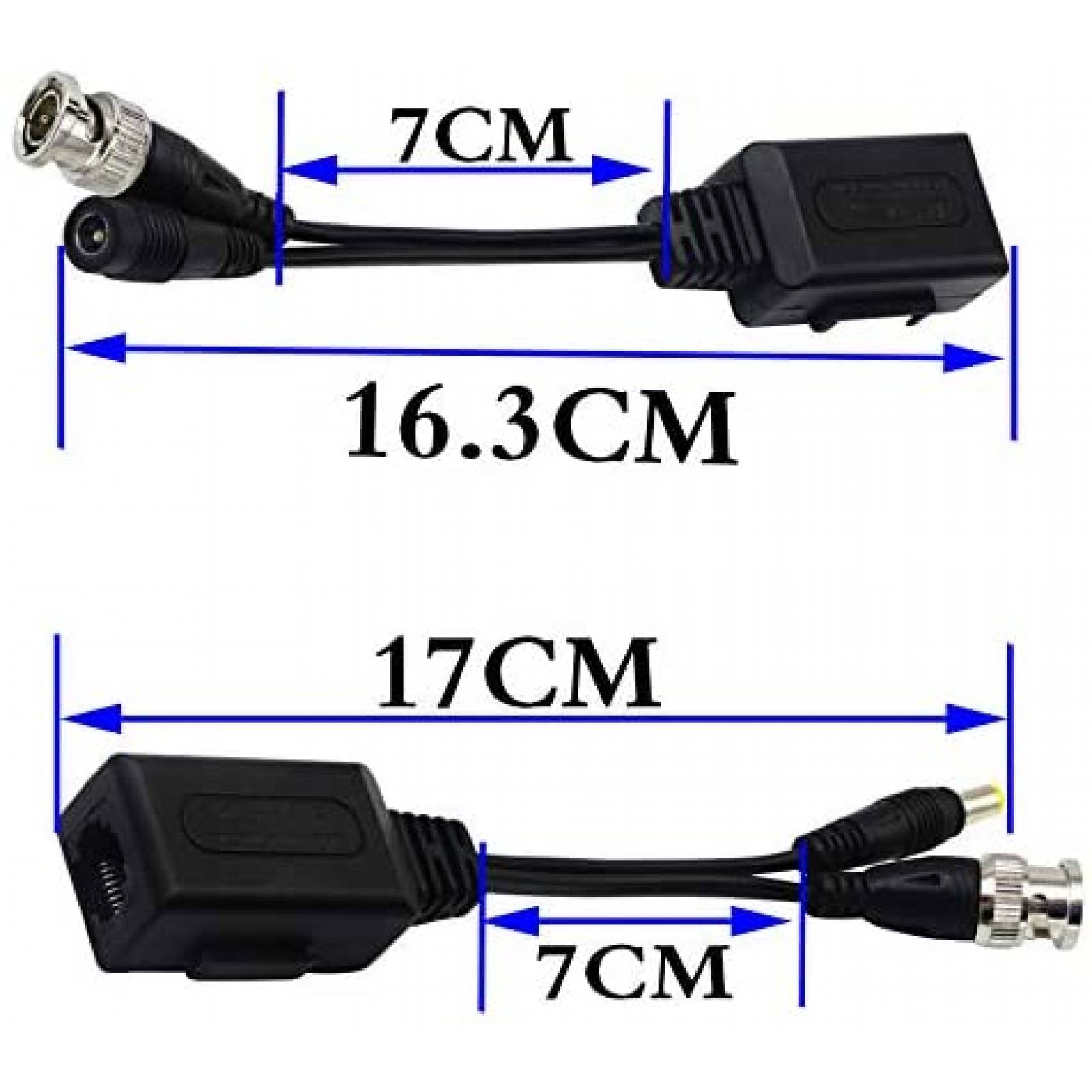 2 Transceptores de Video zdyCGTime HD Cat5 RJ45 a BNC