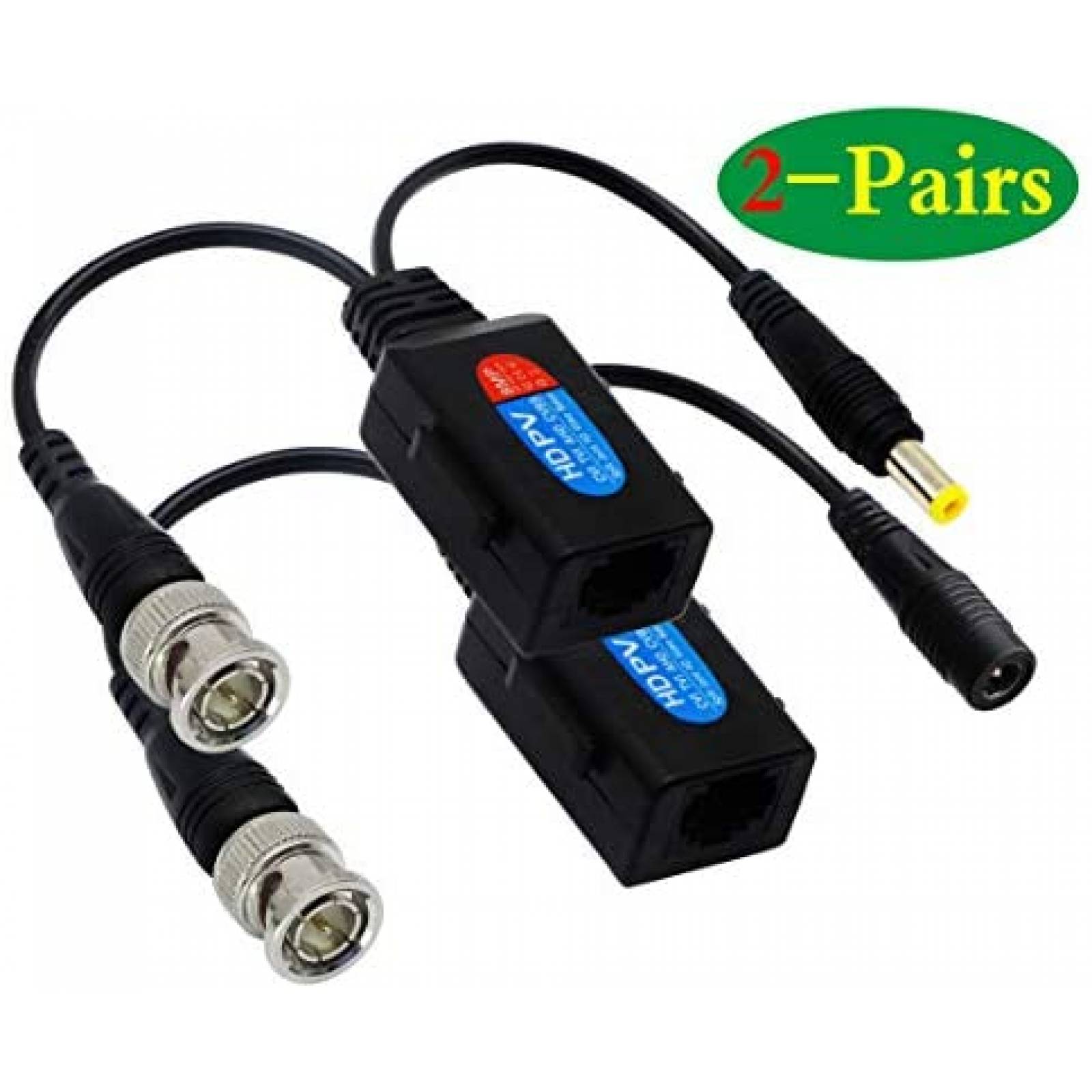 2 Transceptores de Video zdyCGTime HD Cat5 RJ45 a BNC