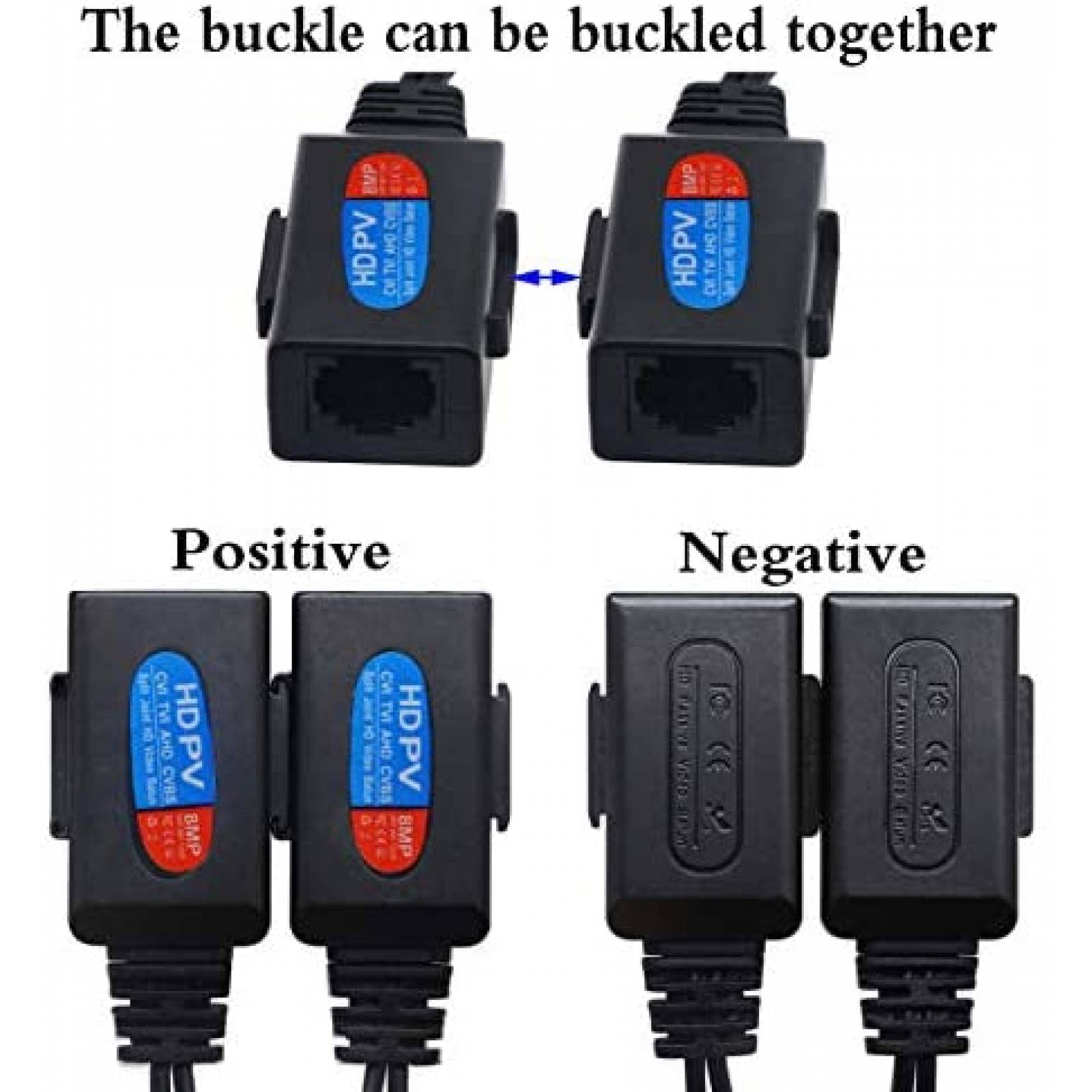 2 Transceptores de Video zdyCGTime HD Cat5 RJ45 a BNC