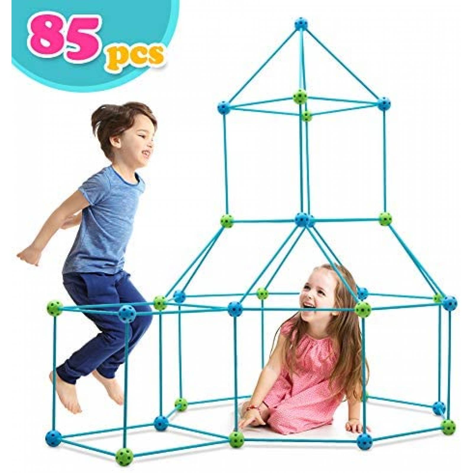 Túnel para Niños Obuby Fort Builiding Kit 85 Pzs Flexibles