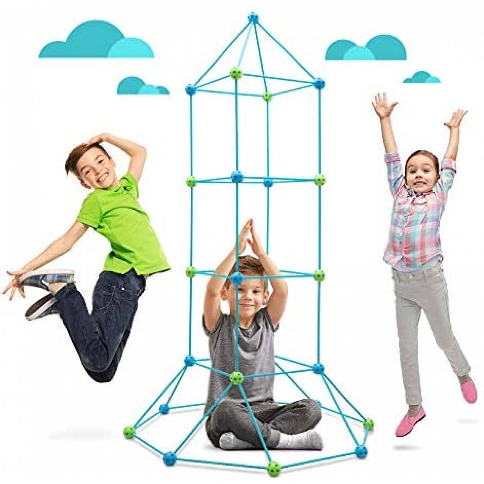 Túnel para Niños Obuby Fort Builiding Kit 85 Pzs Flexibles