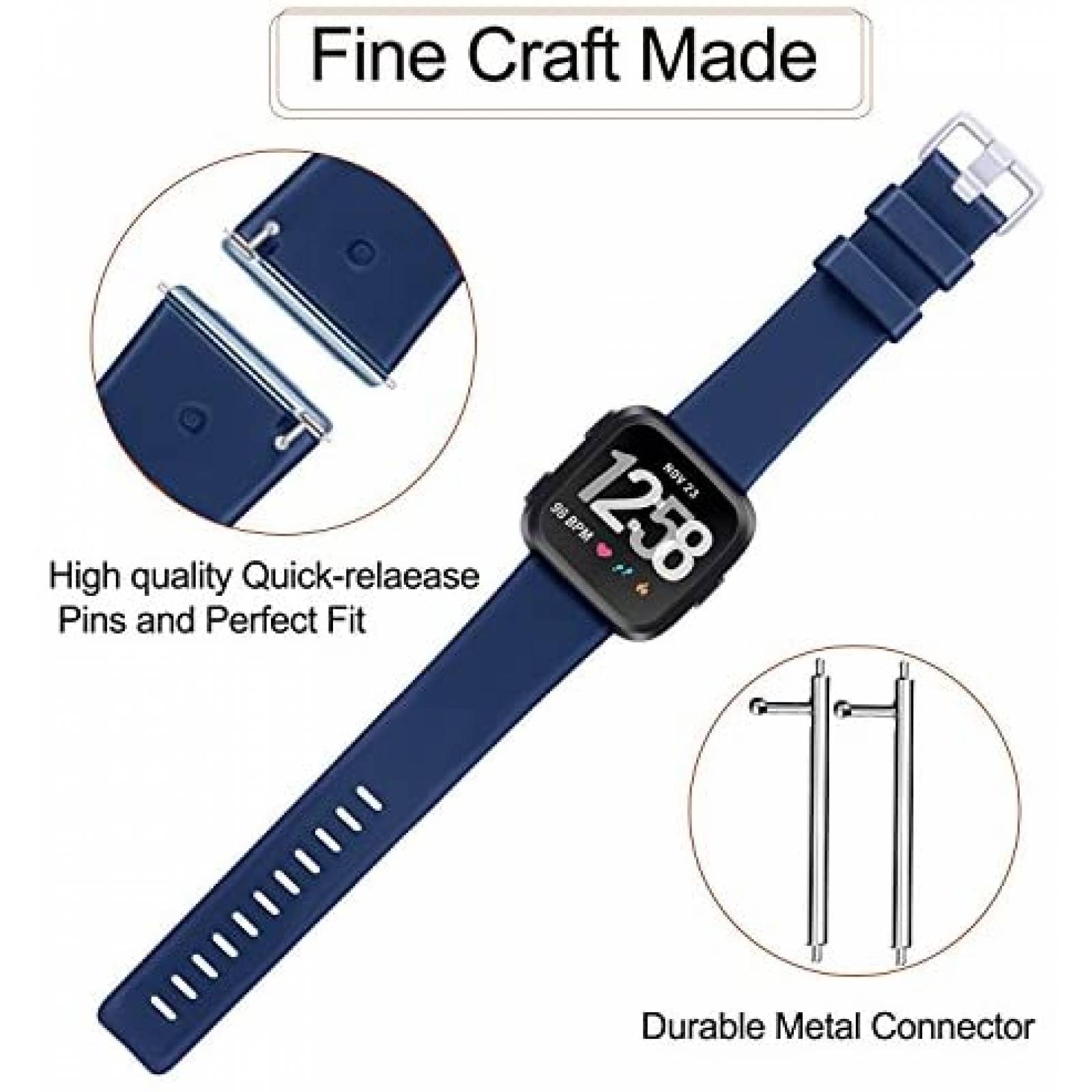 Bandas para Reloj Mugust Fitbit Versa 2 4 Pzs -Morado y Azul